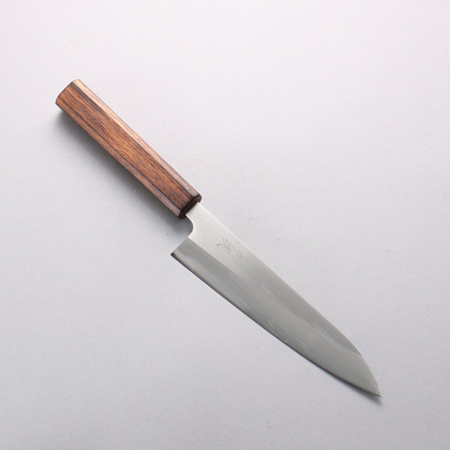 翁流 白一鋼 牛刀包丁 180mm 樫 （煤黒）柄 - 清助刃物