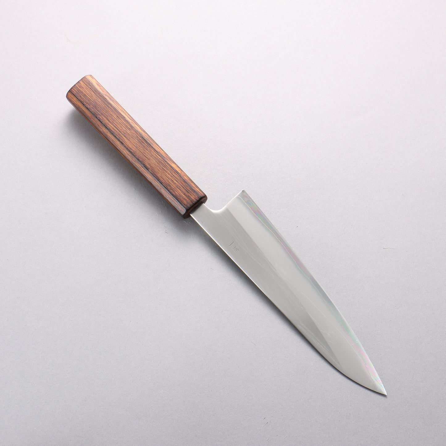 翁流 白一鋼 牛刀包丁 180mm 樫 （煤黒）柄 - 清助刃物