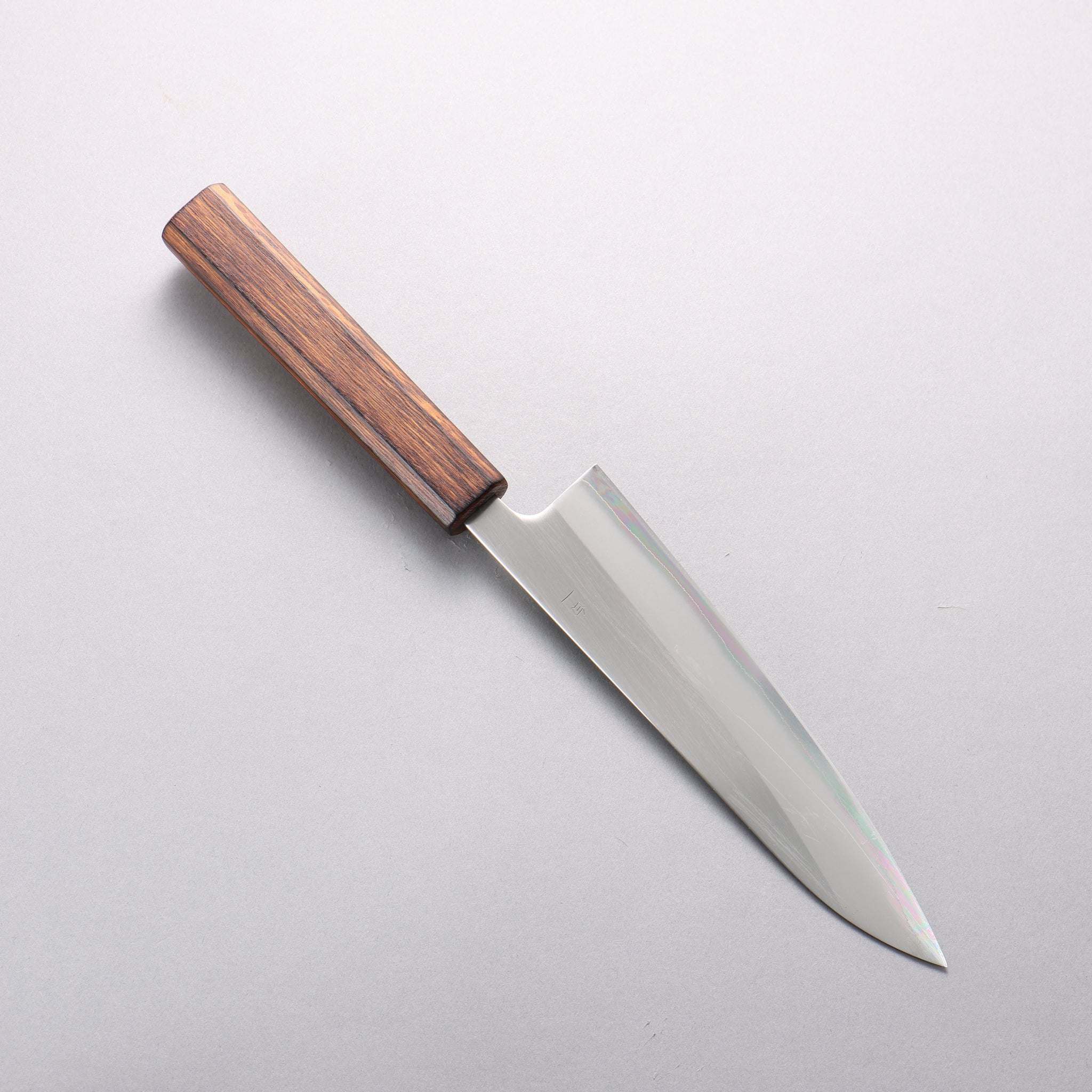 翁流 白一鋼 牛刀包丁 180mm 樫 （煤黒）柄 - 清助刃物