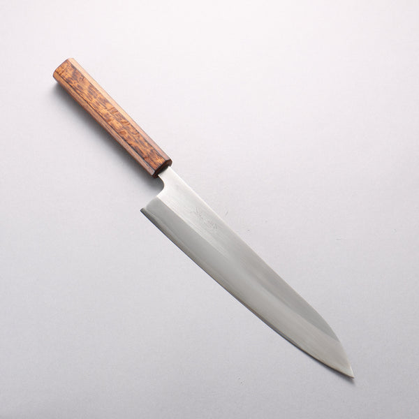 翁流 白一鋼 牛刀包丁 240mm 樫 （煤黒）柄 – 清助刃物 Japan