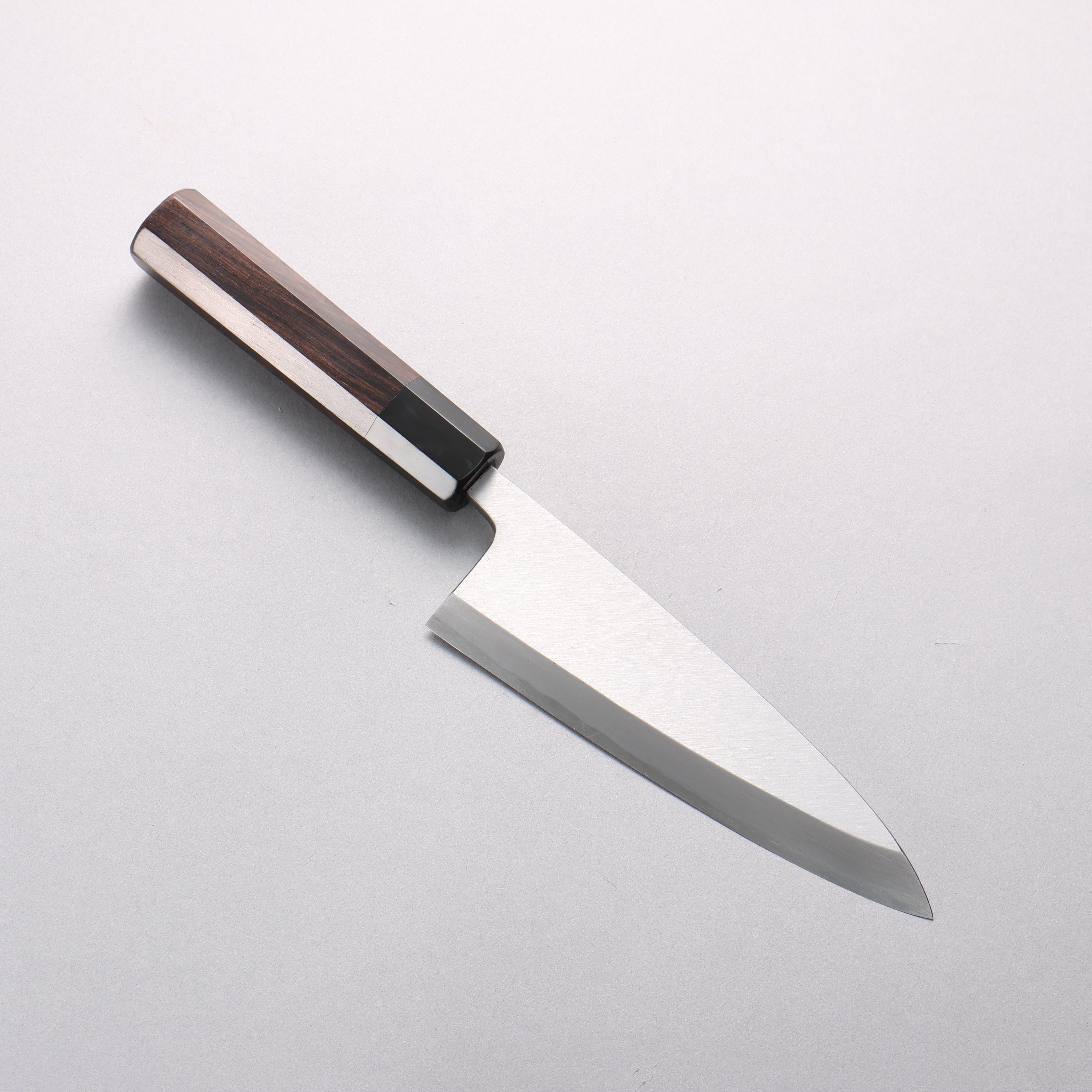 源 昭忠 白ニ鋼 相出刃 165mm 黒檀 (口輪：黒水牛)柄 - 清助刃物