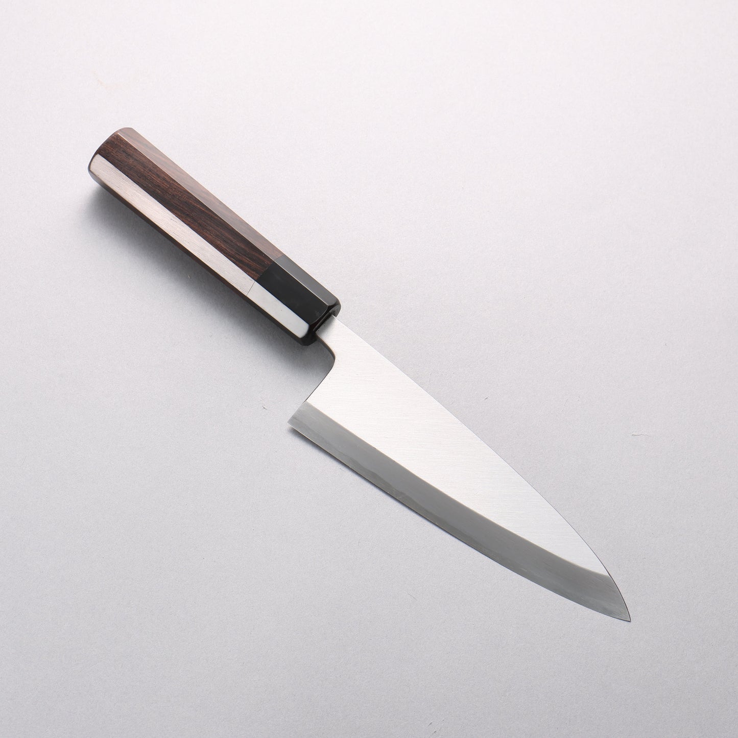 源 昭忠 白ニ鋼 相出刃 165mm 黒檀 (口輪：黒水牛)柄 - 清助刃物