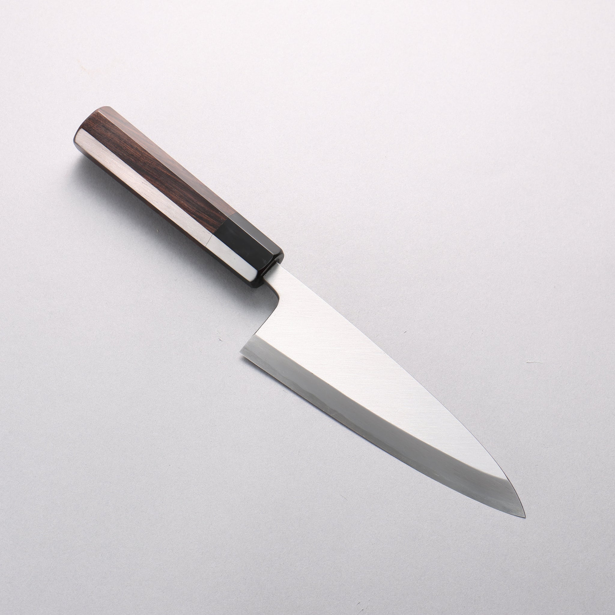 源 昭忠 白ニ鋼 相出刃 165mm 黒檀 (口輪：黒水牛)柄 - 清助刃物