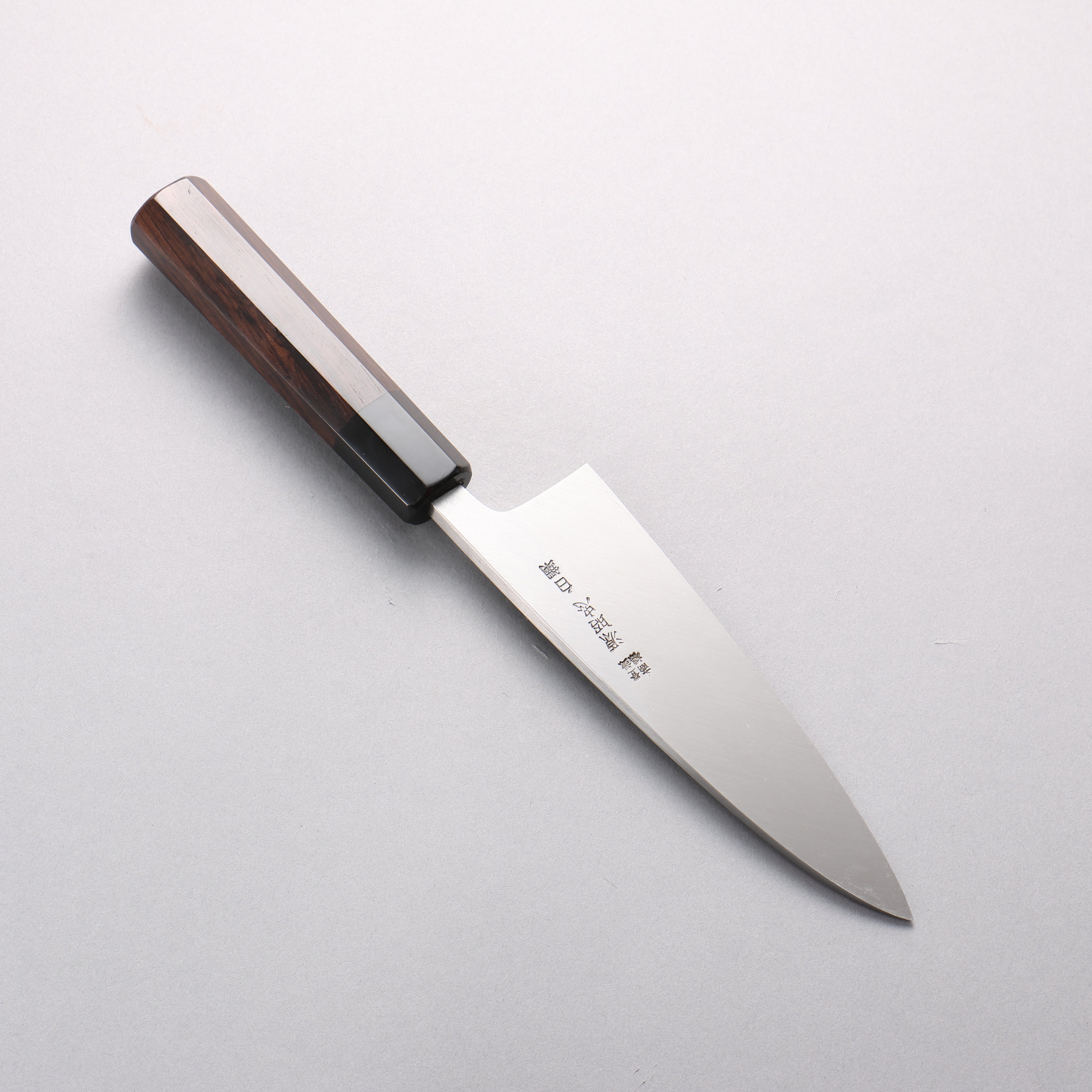 源 昭忠 白ニ鋼 相出刃 165mm 黒檀 (口輪：黒水牛)柄 - 清助刃物