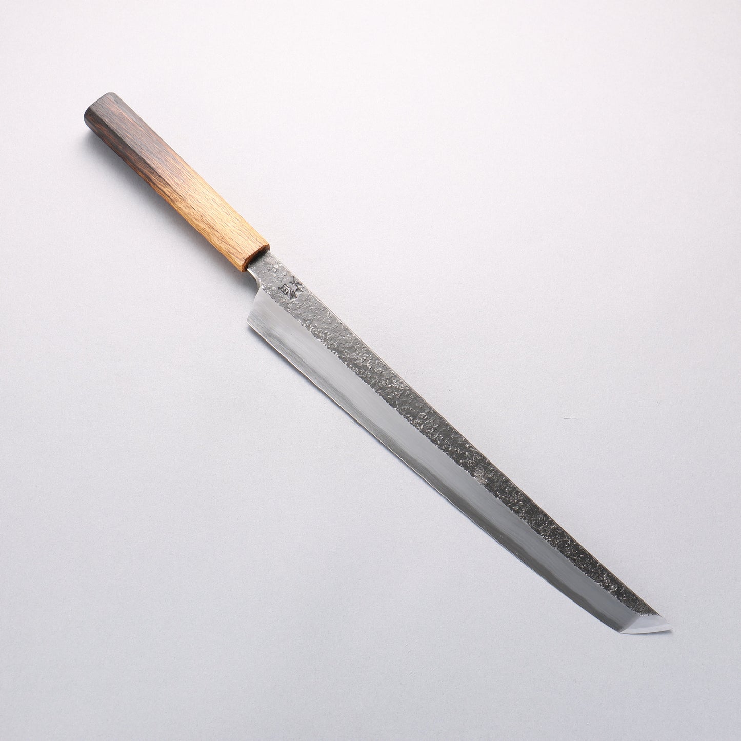 堺 孝行 焔紅蓮 玄武 青ニ鋼 黒打 鎚目 先丸柳刃包丁 300mm 樫焼柄 - 清助刃物