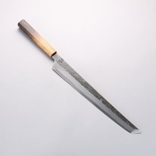堺 孝行 焔紅蓮 玄武 青ニ鋼 黒打 鎚目 先丸柳刃包丁 300mm 樫焼柄 - 清助刃物