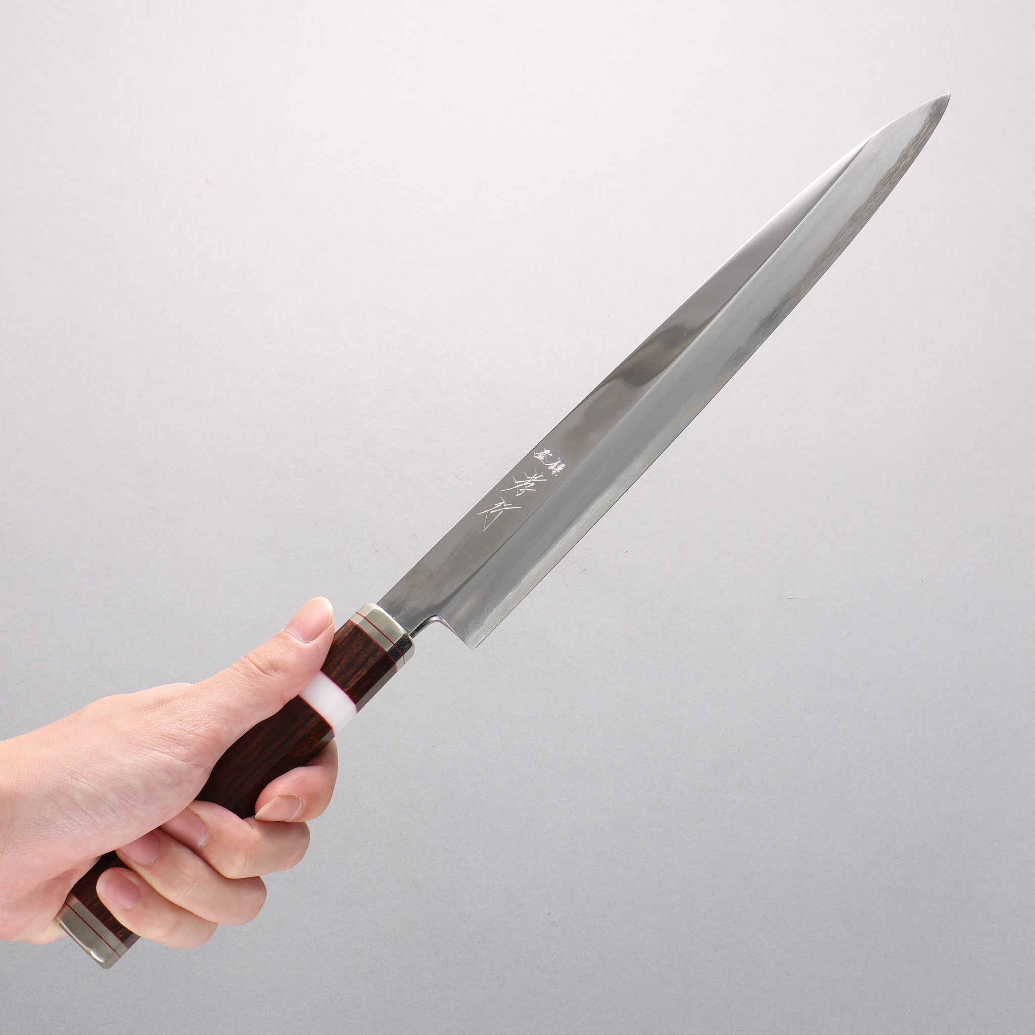 堺 孝行 紫電 銀三鋼 柳刃包丁 デザートアイアンウッド（杉原モデル）柄 - 清助刃物