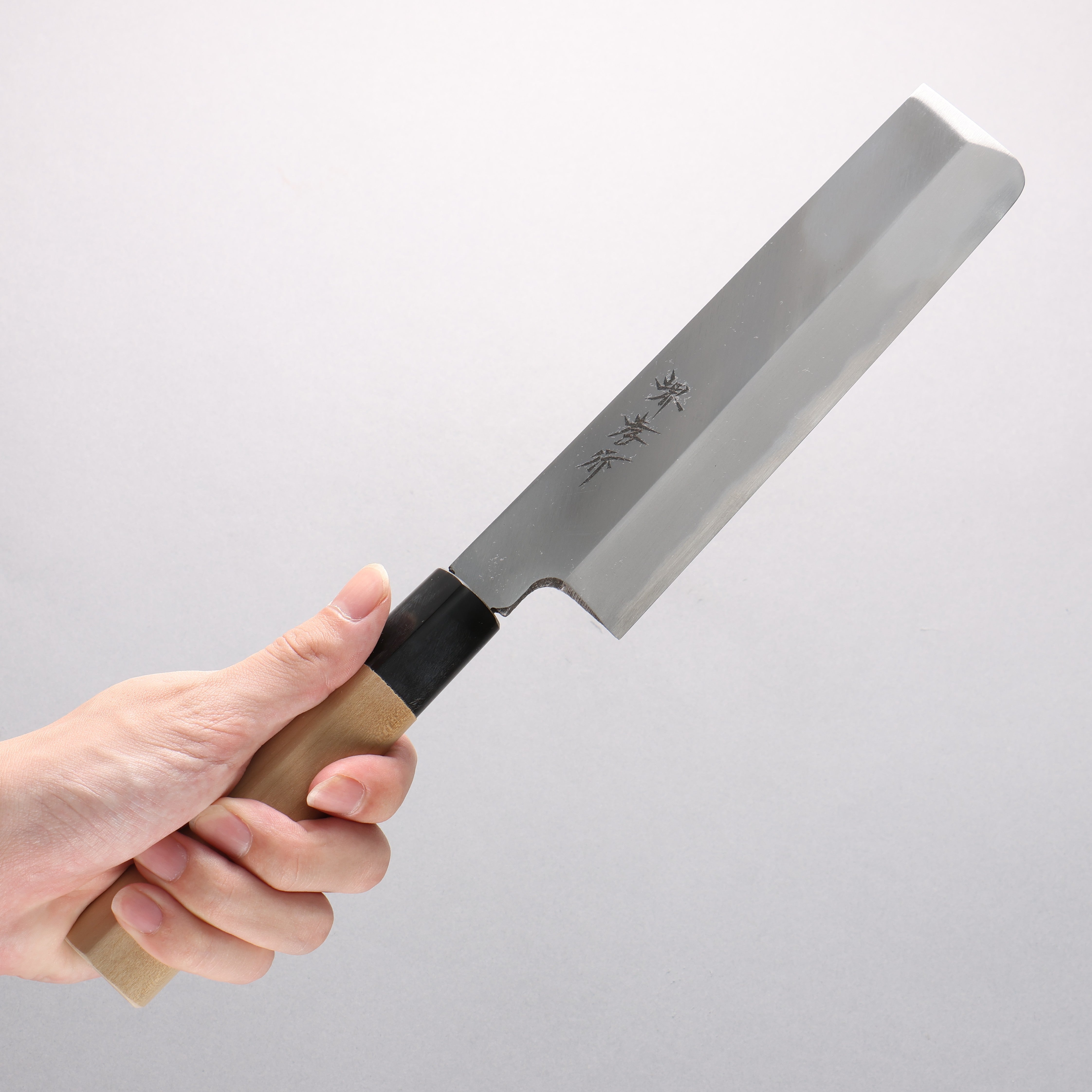 堺 孝行 霞研 白鋼 薄刃包丁 - 清助刃物