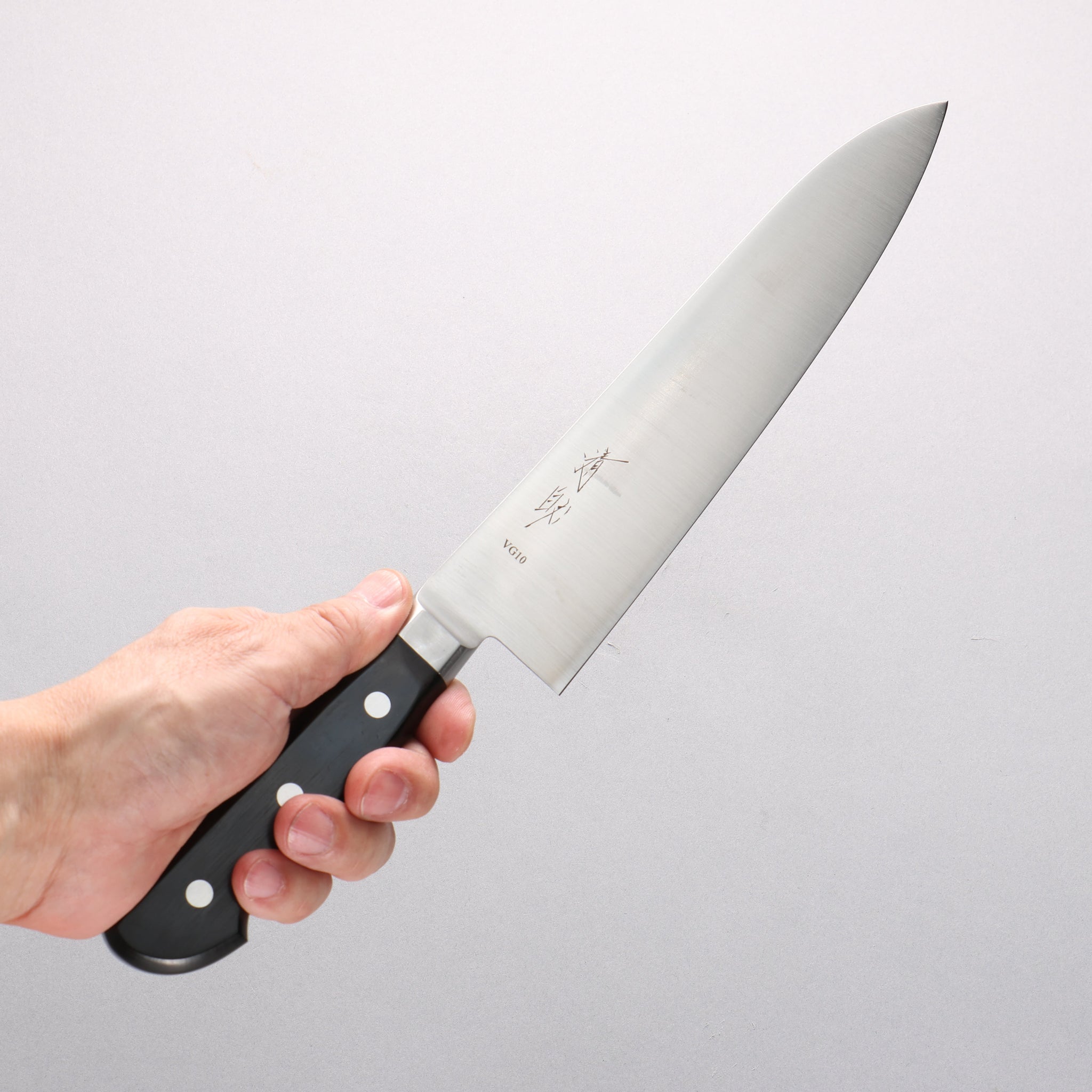 清助 ステンレス鋼 牛刀包丁 210mm 黒合板柄 - 清助刃物