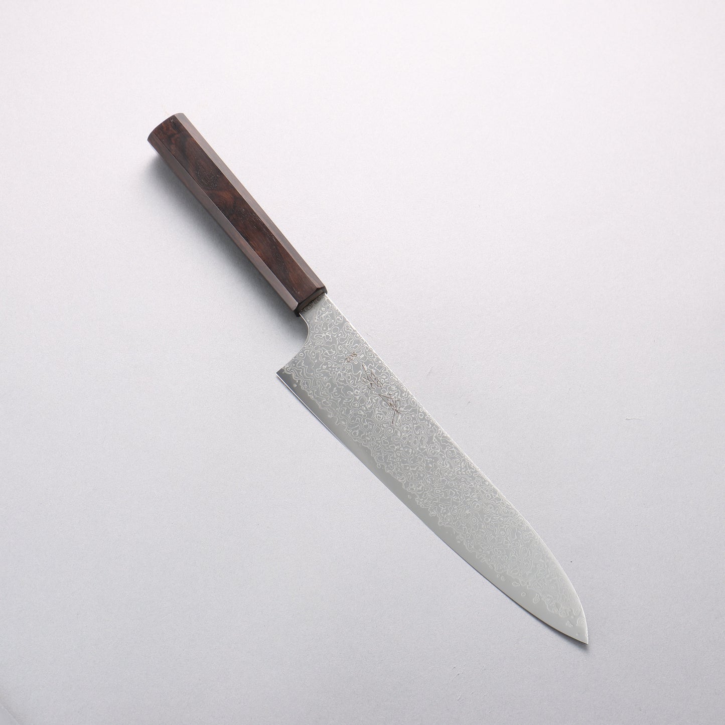 清助 SG2 ダマスカス 磨き仕上げ 牛刀包丁 210mm 黒檀柄 - 清助刃物