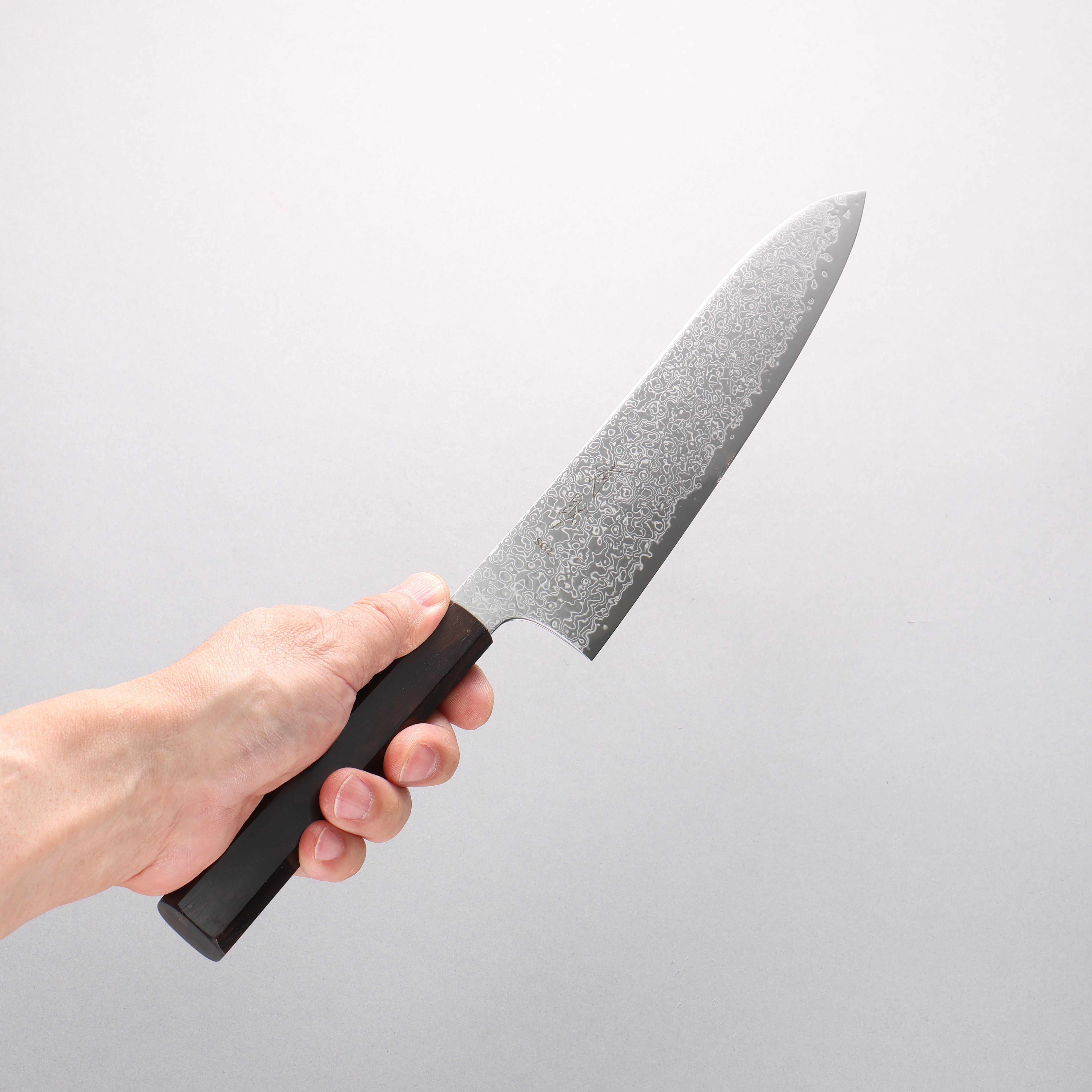 清助 SG2 ダマスカス 磨き仕上げ 牛刀包丁 210mm 黒檀柄 - 清助刃物