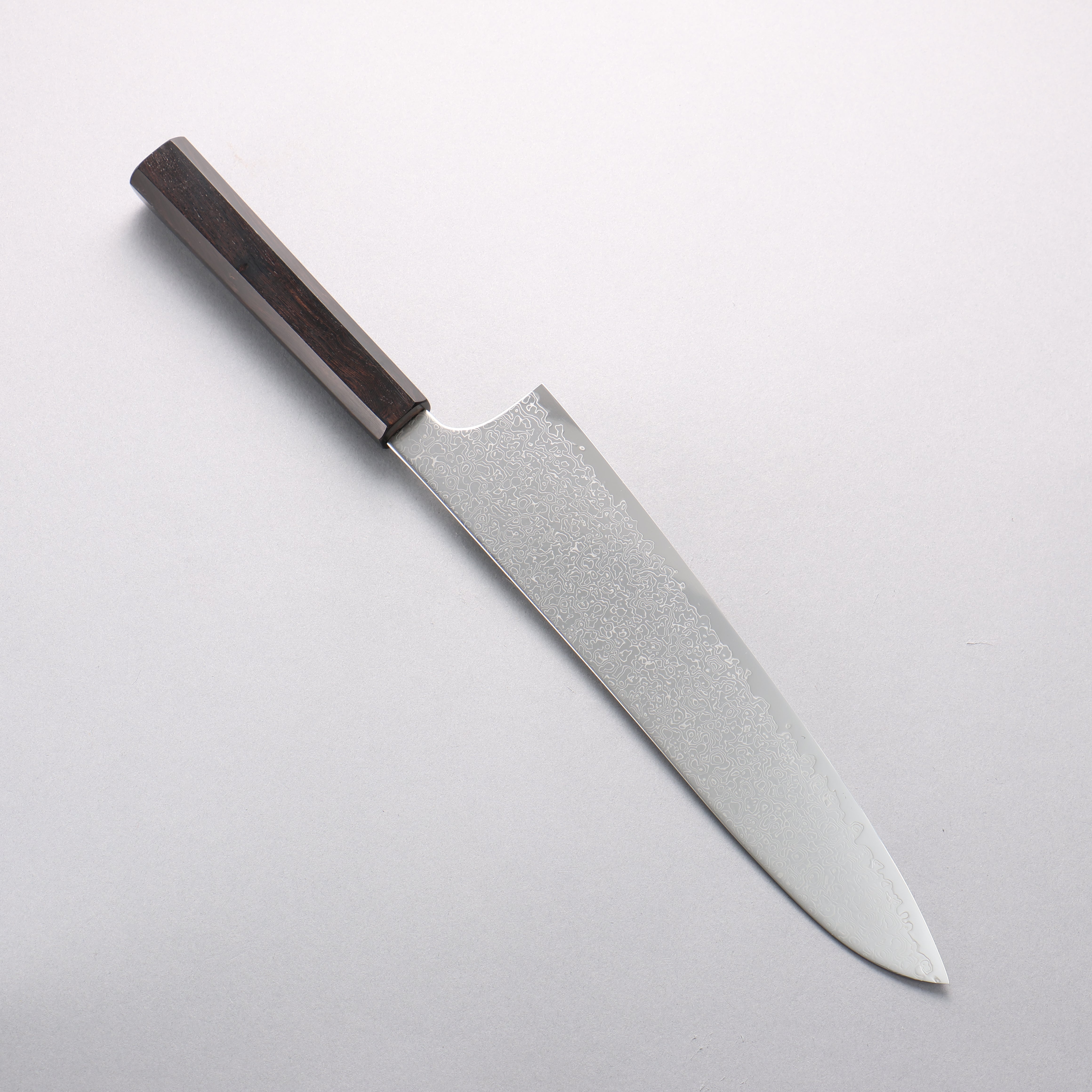 清助 SG2 ダマスカス 磨き仕上げ 牛刀包丁 240mm 黒檀柄 - 清助刃物