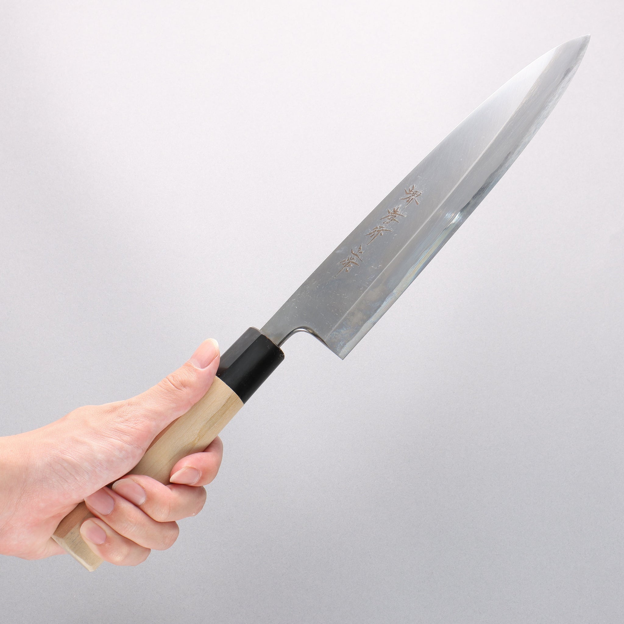 堺 孝行 白三鋼 霞研 身卸出刃 240mm 朴柄 - 清助刃物