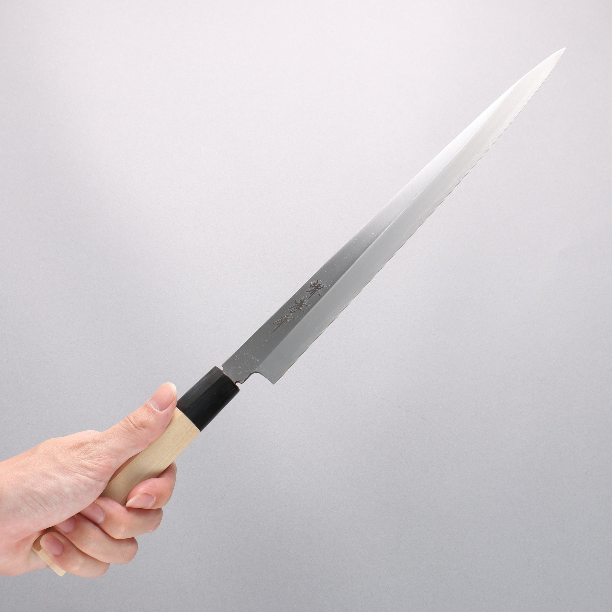 堺 孝行 霞研 白鋼 ふぐ引き包丁 朴柄 - 清助刃物