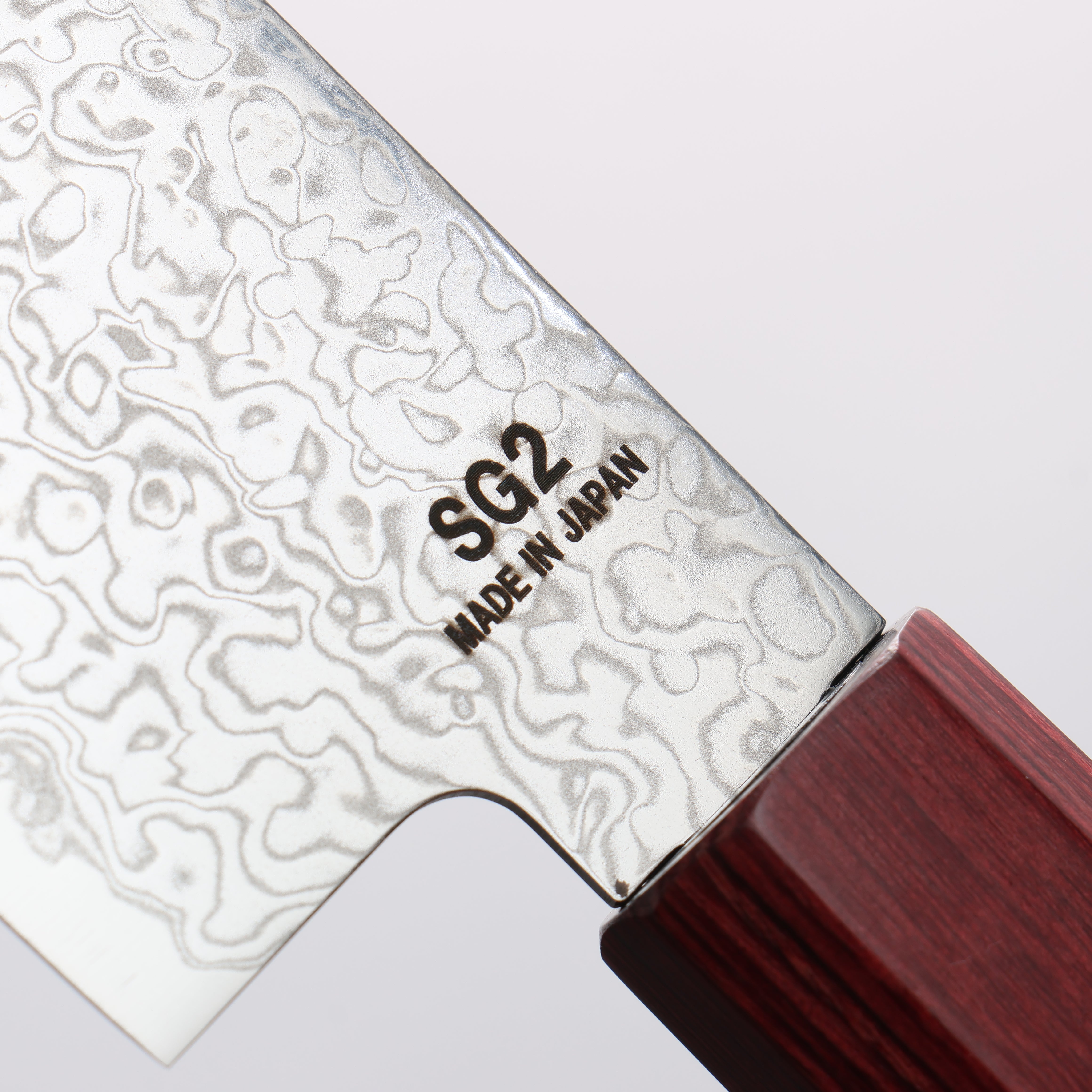 樋口 SG2 ダマスカス 磨き仕上げ 薄刃包丁 165mm 赤合板柄 - 清助刃物