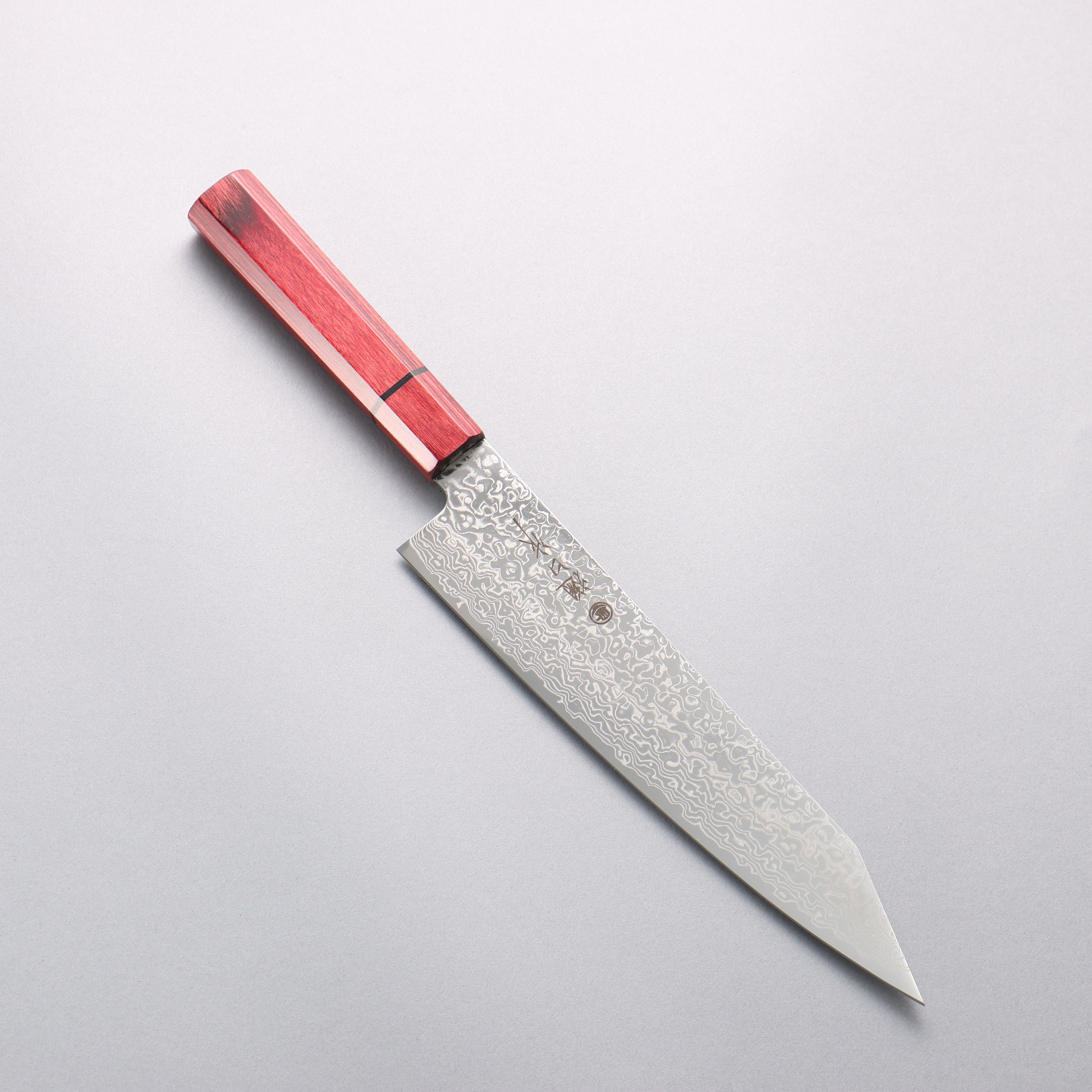 樋口 SG2 ダマスカス 磨き仕上げ 切付牛刀包丁 210mm 赤合板柄 - 清助刃物