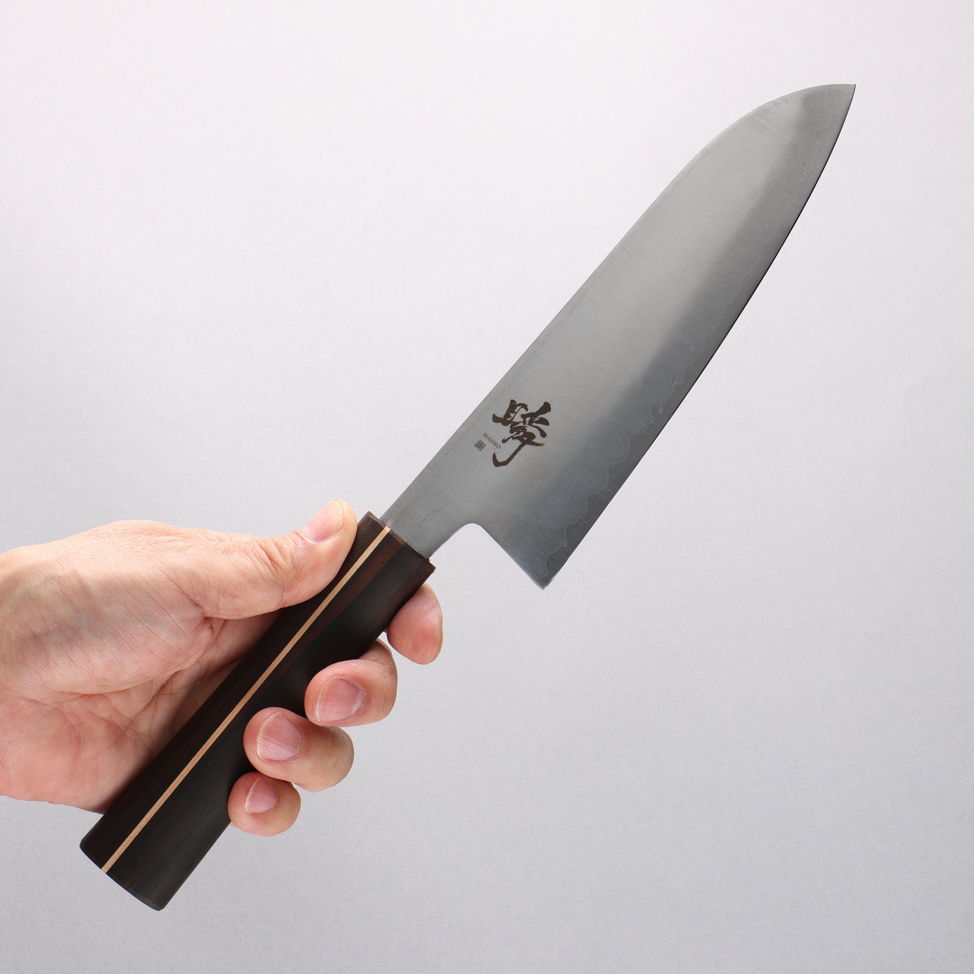 田中 誠貴 瞬（まじろ） 銀三鋼 三徳包丁 165mm 黒檀柄 - 清助刃物