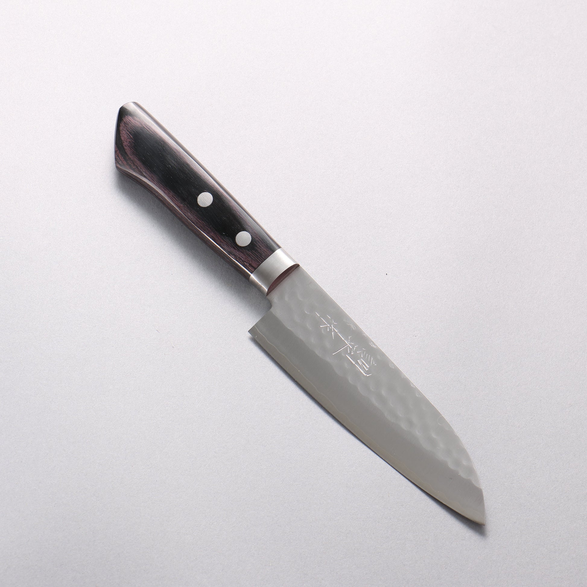 訓平 V金1号 鎚目 小三徳包丁 130mm 黒合板柄 - 清助刃物