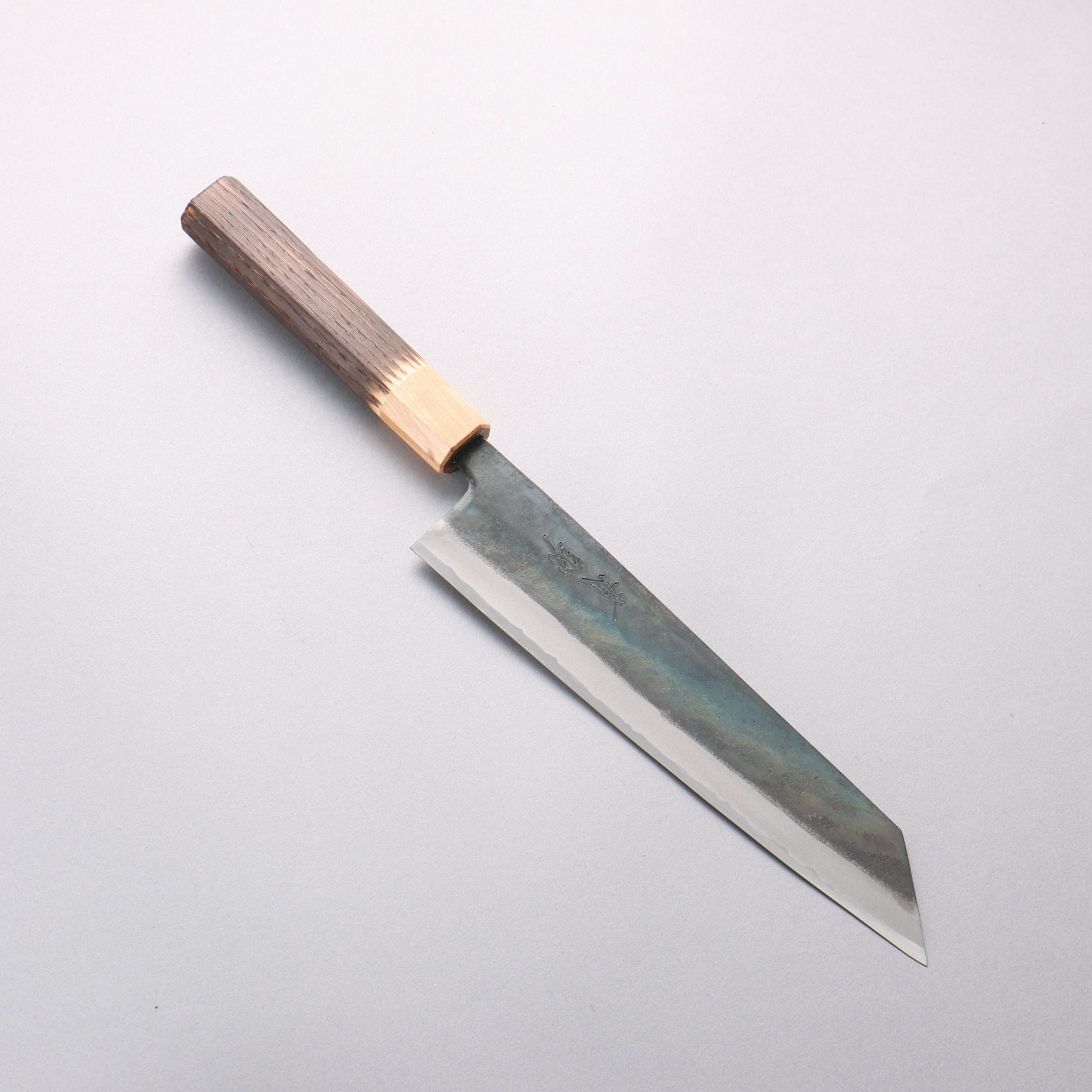 清助 青一鋼 黒仕上げ 切付牛刀包丁 210mm 焼栗 （口輪：サクラ）柄 - 清助刃物