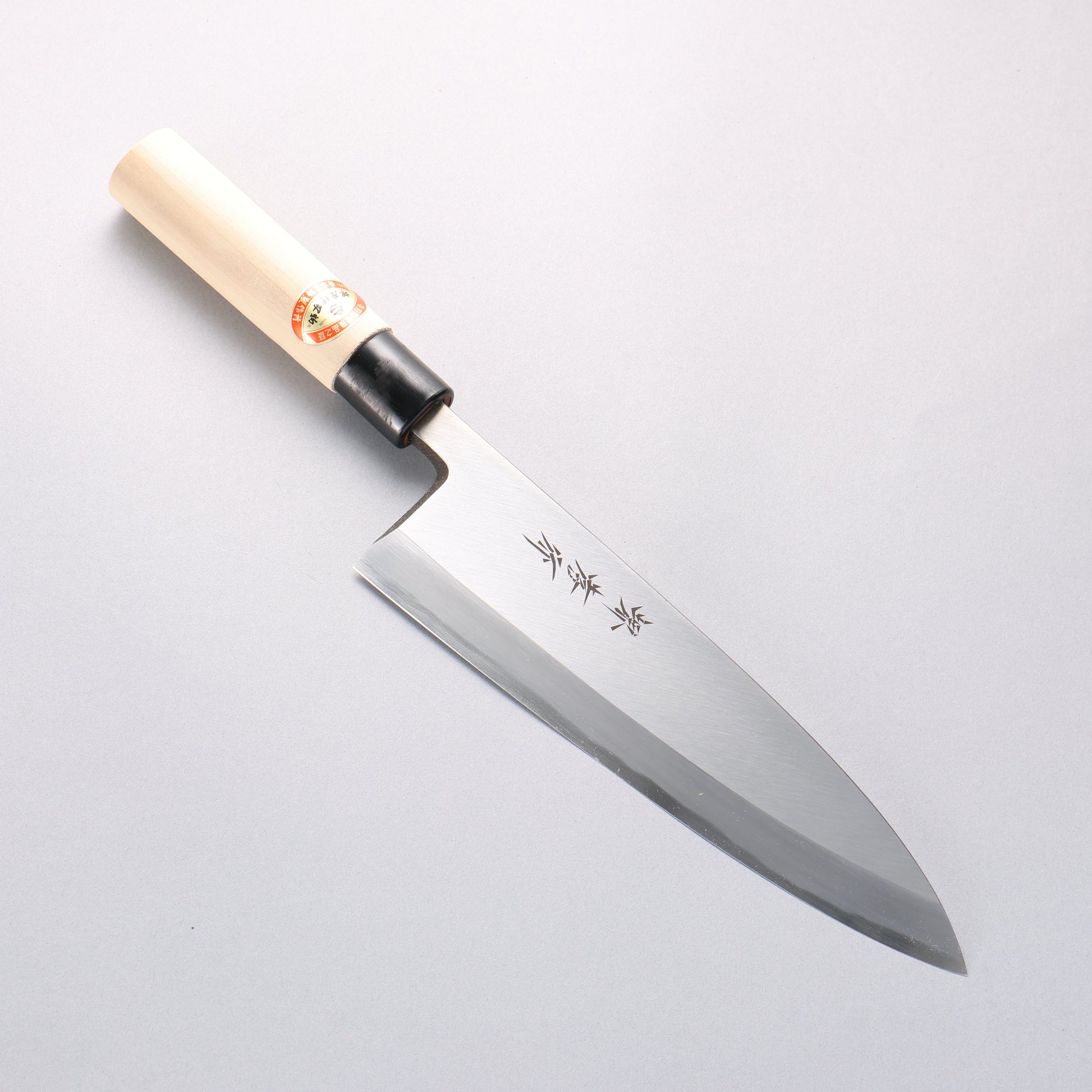 堺 孝行 霞研 白鋼 出刃包丁 240mm 朴柄 - 清助刃物