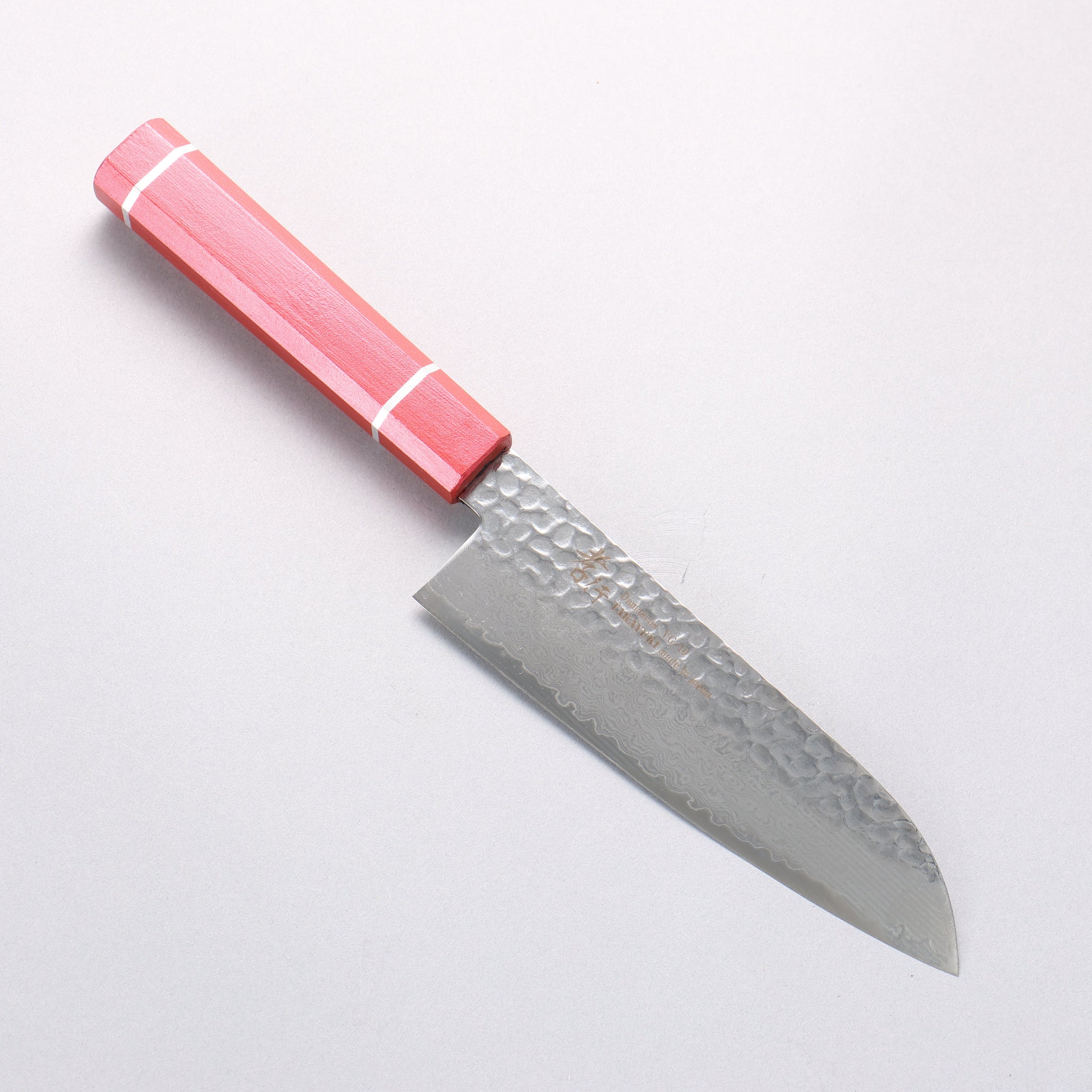 堺 孝行 V金10号 33層ダマスカス 三徳包丁 170mm 樫の木漆塗り(皇赤)柄 - 清助刃物