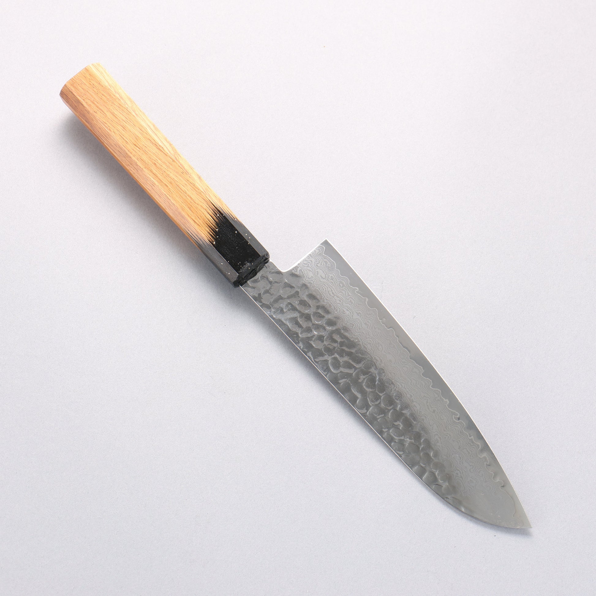堺 孝行 V金10号 33層ダマスカス 三徳包丁 170mm 樫の木漆塗り(黒伸)柄 - 清助刃物