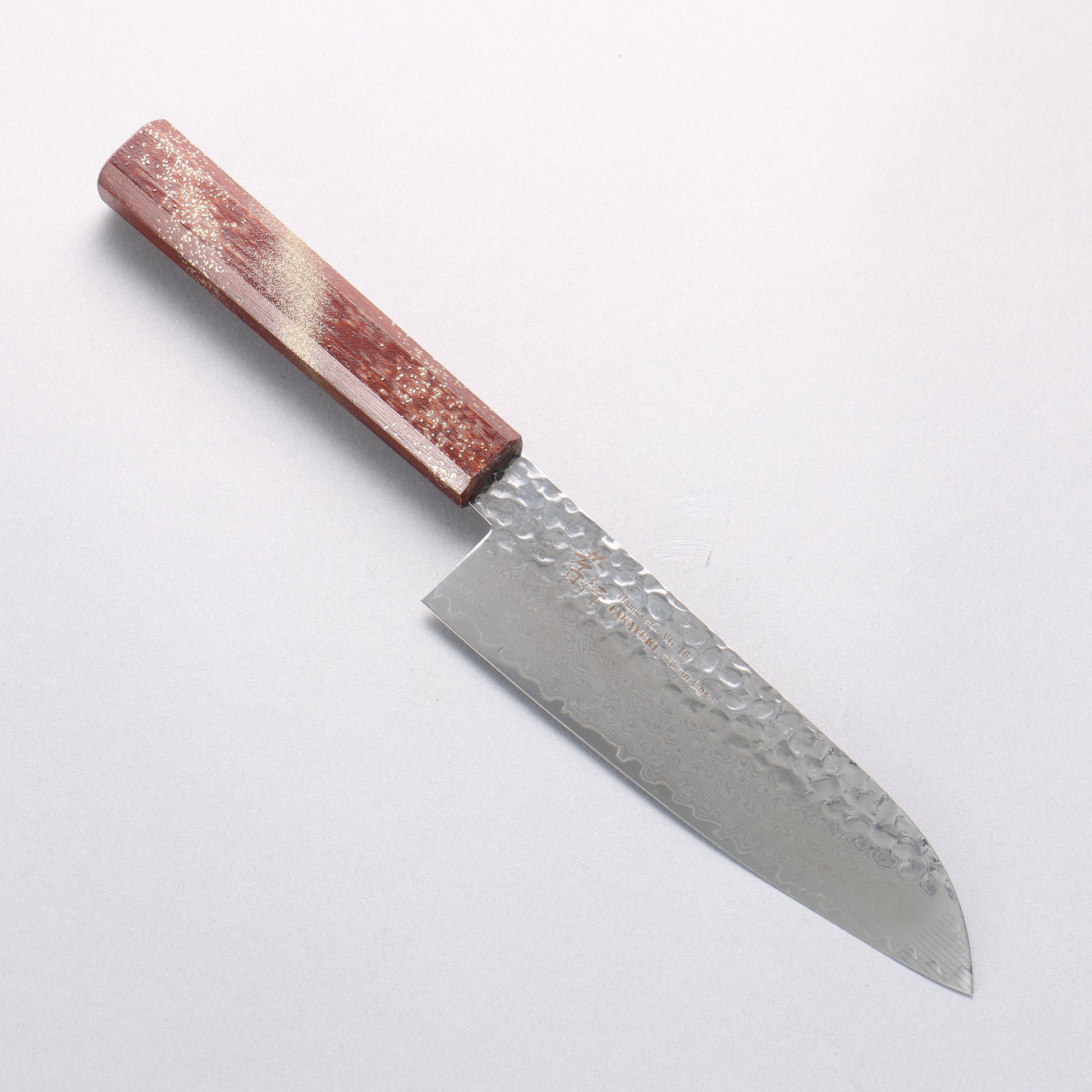 堺 孝行 V金10号 33層ダマスカス 三徳包丁 170mm 樫の木漆塗り(星連)柄 - 清助刃物