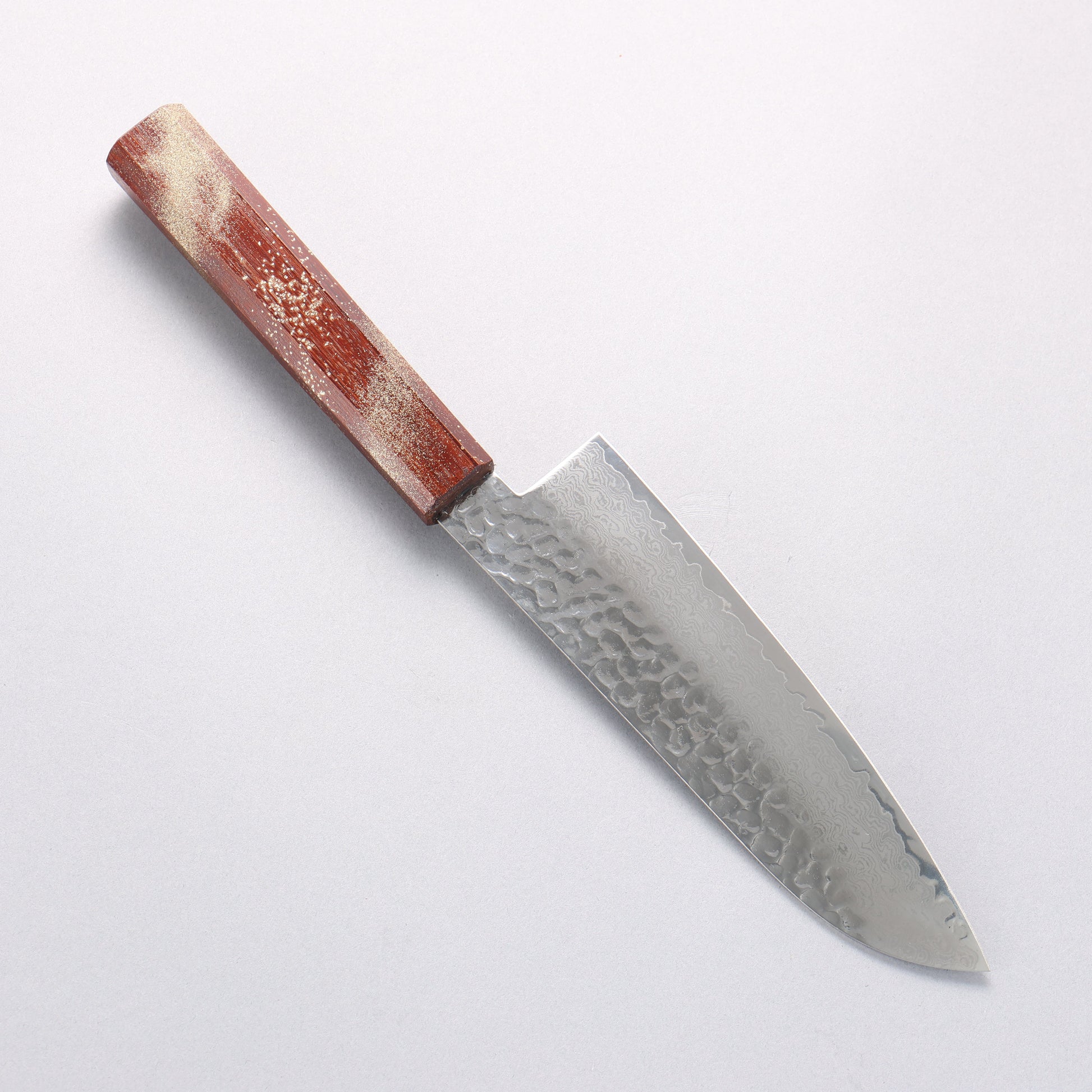 堺 孝行 V金10号 33層ダマスカス 三徳包丁 170mm 樫の木漆塗り(星連)柄 - 清助刃物