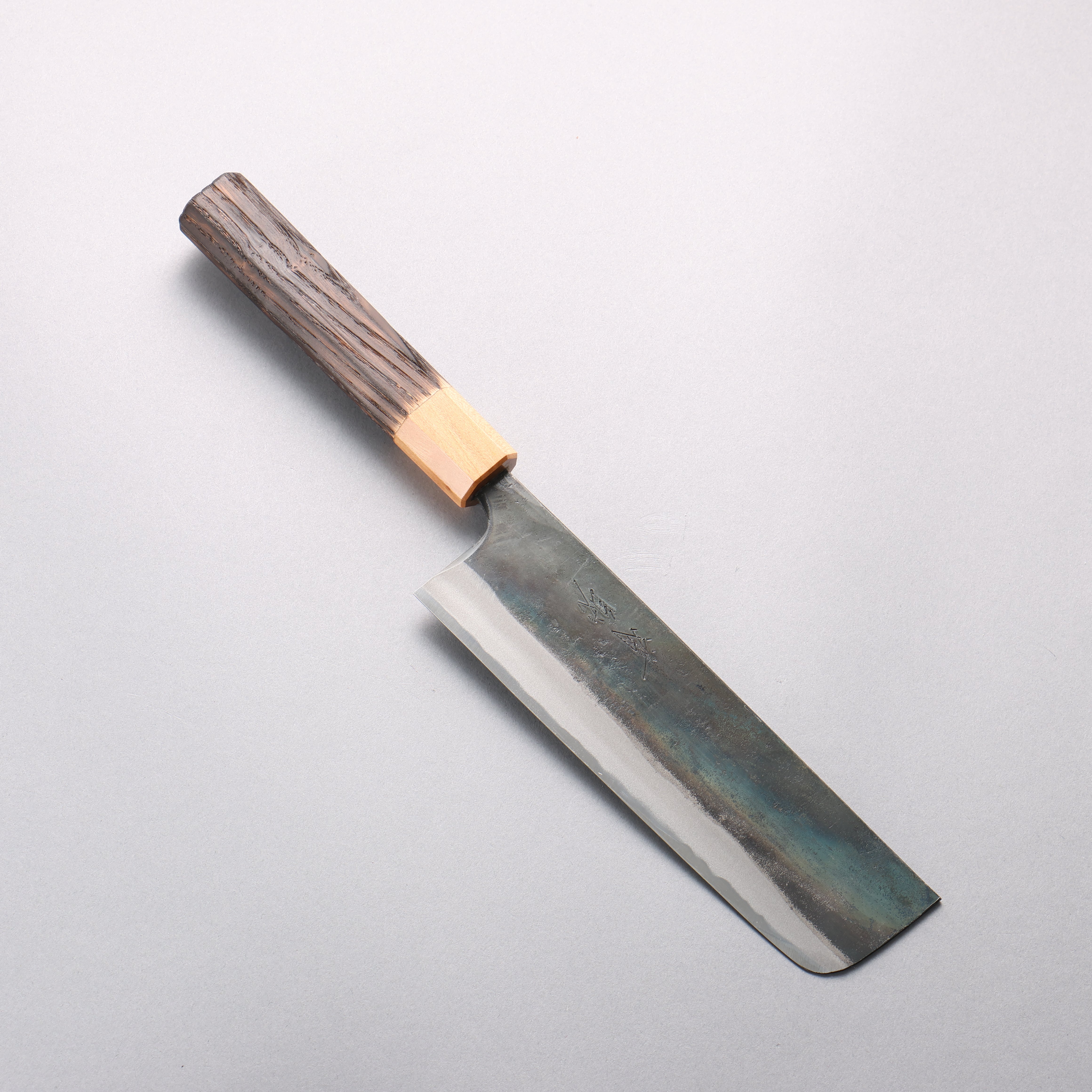 清助 青一鋼 黒仕上げ 菜切包丁 165mm 焼栗 （口輪：サクラ）柄 - 清助刃物