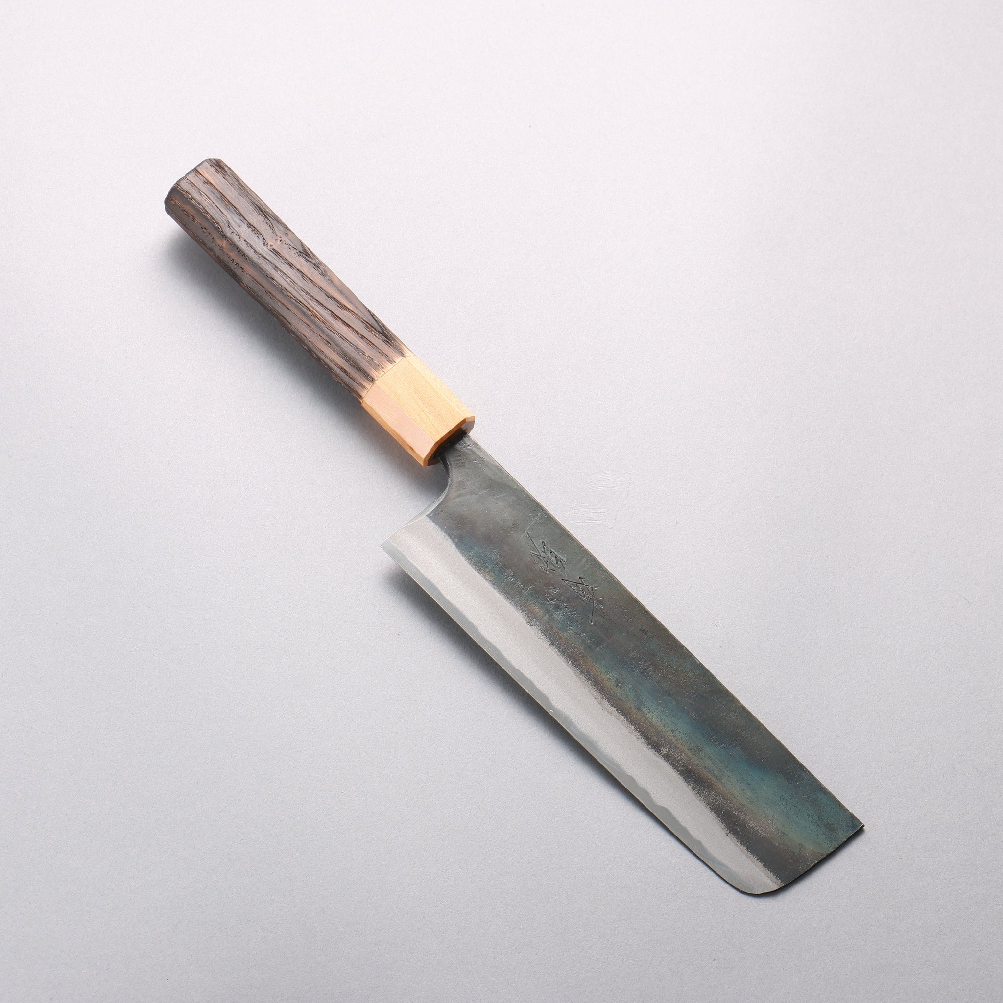 清助 青一鋼 黒仕上げ 菜切包丁 165mm 焼栗 （口輪：サクラ）柄 - 清助刃物