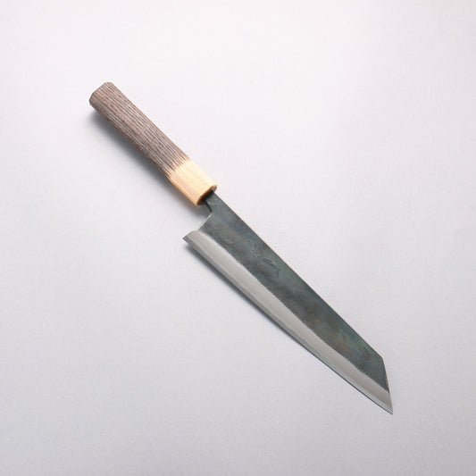 清助 青スーパー鋼 黒仕上げ 切付牛刀包丁 210mm 焼栗 （口輪：サクラ）柄 - 清助刃物