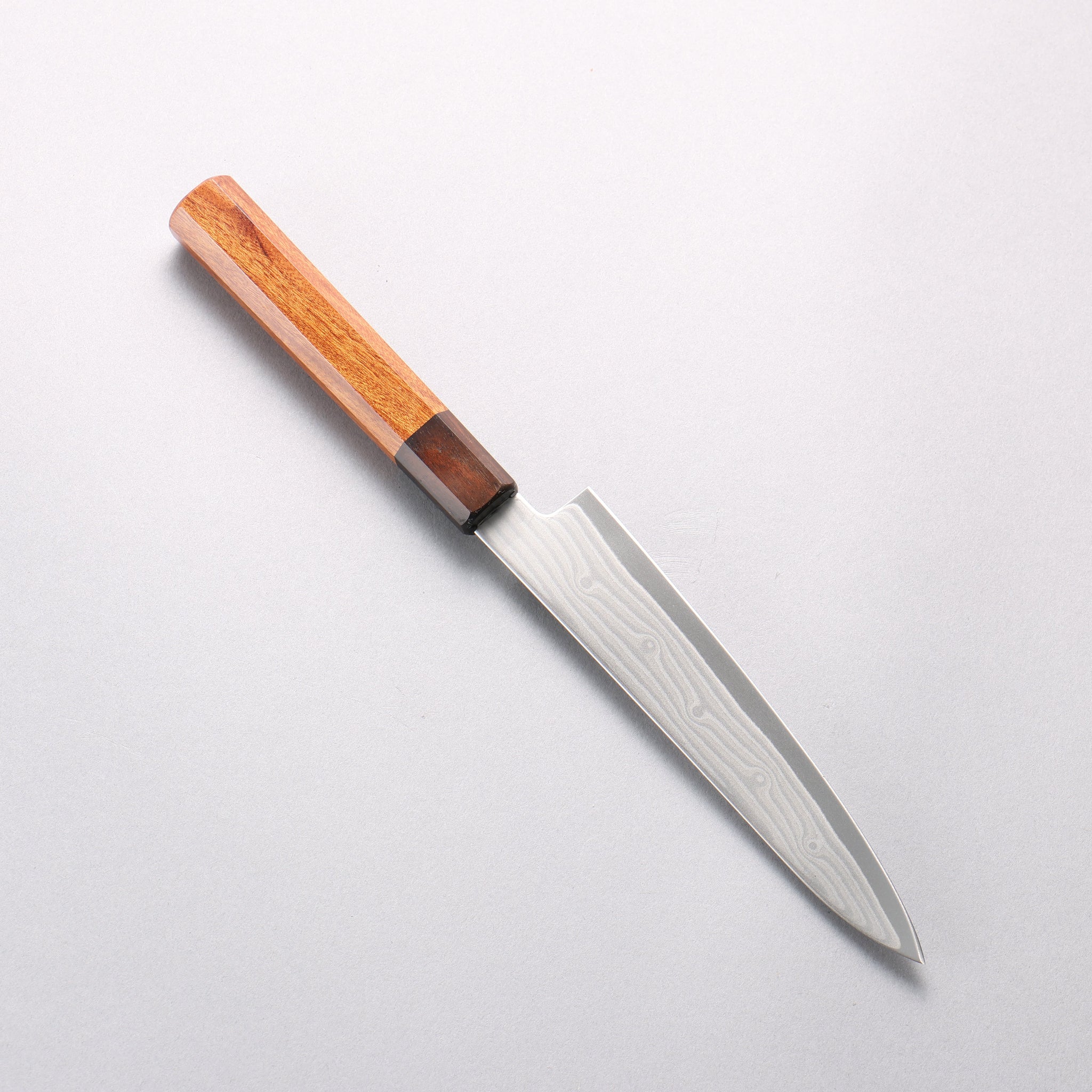 堺 孝行 グランドシェフ 波紋 Böhler SP スチール 45層ダマスカス ペティーナイフ 150mm 紫檀 (口輪：黒合板)柄 - 清助刃物