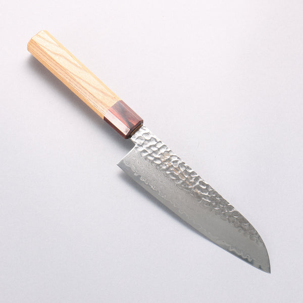 堺 孝行 V金10号 33層ダマスカス 三徳包丁 170mm ケヤキ柄 – 清助刃物