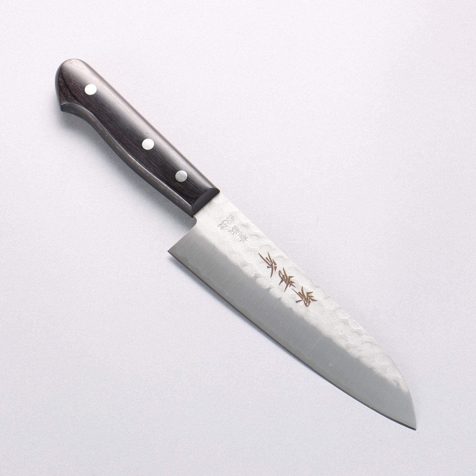 堺 孝行 青紙 鎚目 3層 三徳包丁 165mm - 清助刃物