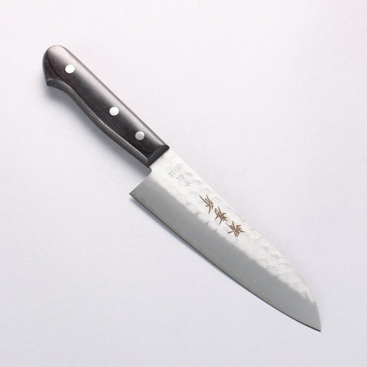堺 孝行 青紙 鎚目 3層 三徳包丁 165mm - 清助刃物
