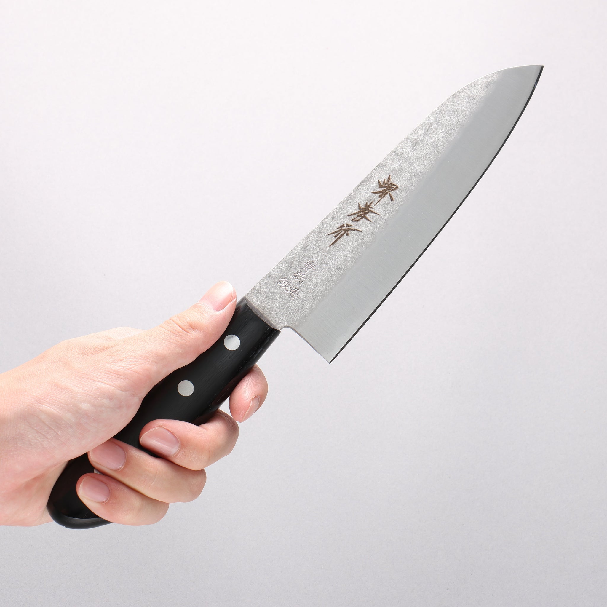 堺 孝行 青紙 鎚目 3層 三徳包丁 165mm - 清助刃物