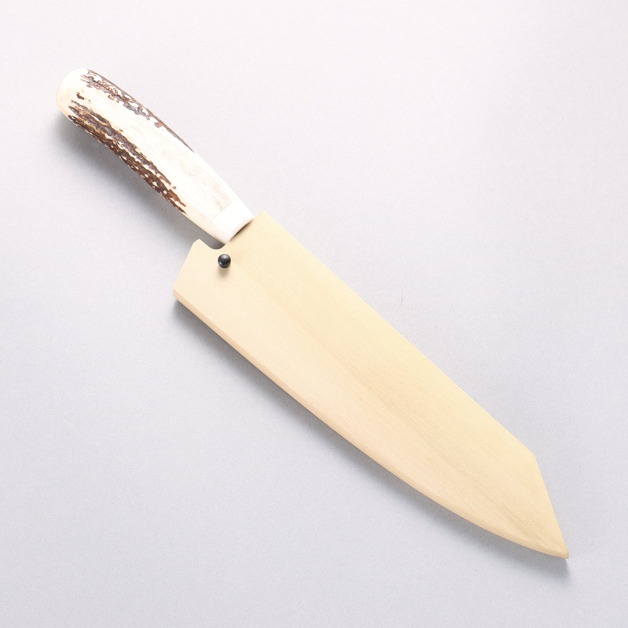 堺 孝行 V金10号 33層ダマスカス 剣型三徳包丁 160mm 牛骨柄 鞘付き - 清助刃物