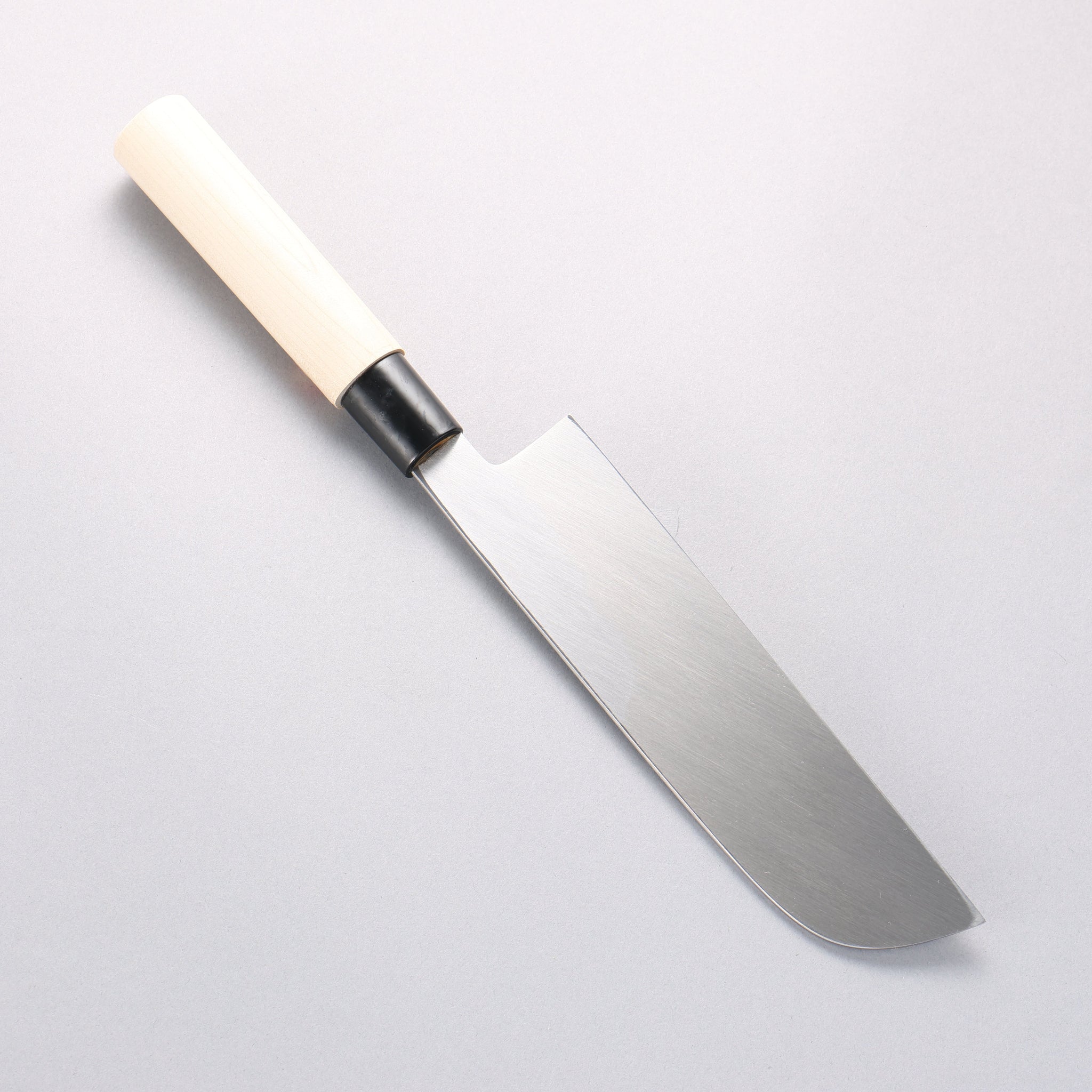 堺 孝行 霞研 白鋼 鎌形薄刃包丁 朴柄 - 清助刃物