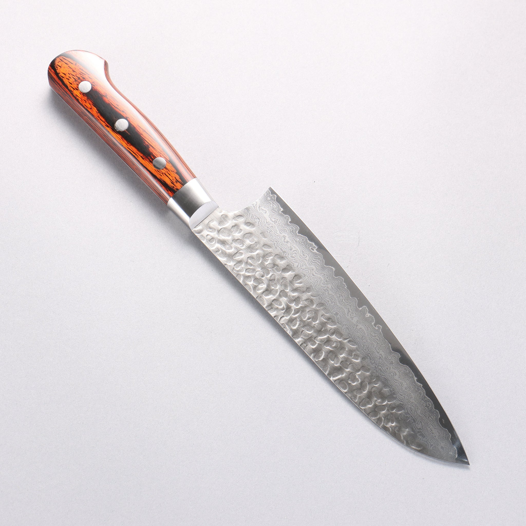 堺 孝行 VG10 33層 ダマスカス 三徳包丁 180mm マホガニー柄 - 清助刃物