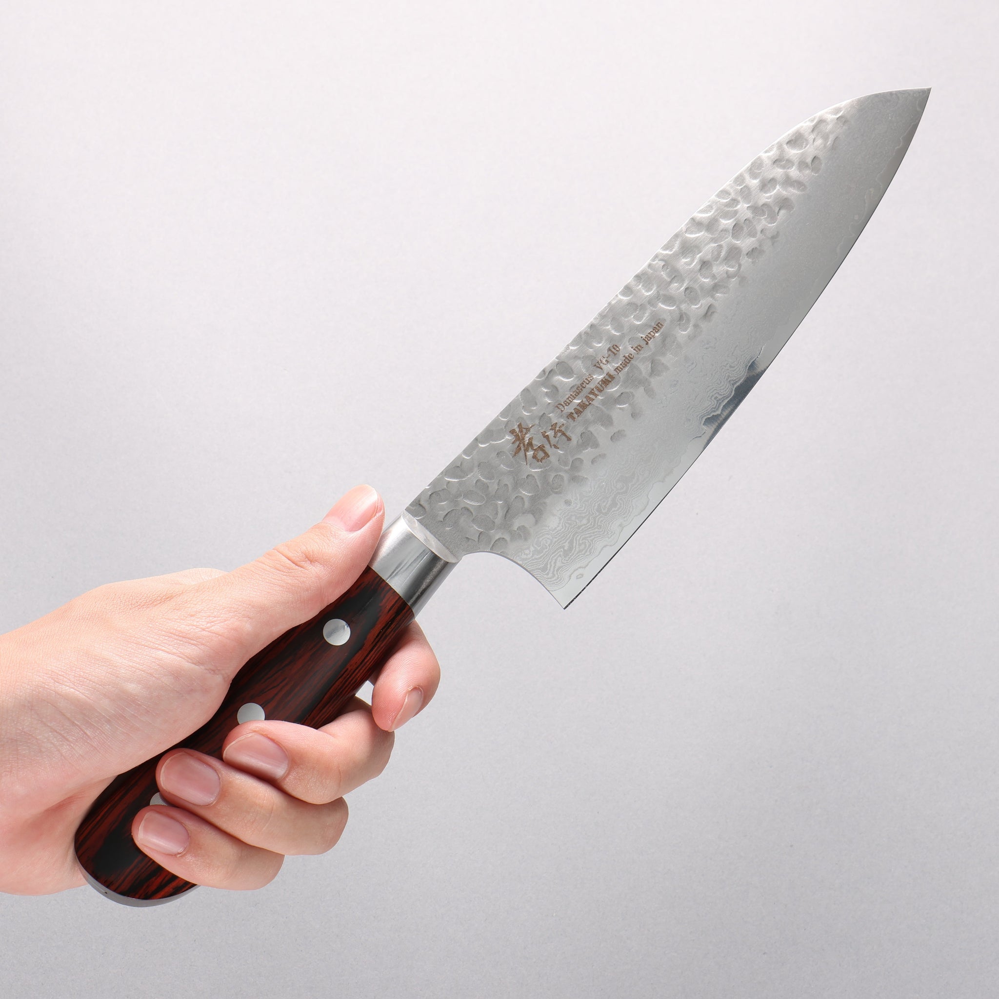 堺 孝行 VG10 33層 ダマスカス 三徳包丁 180mm マホガニー柄 - 清助刃物