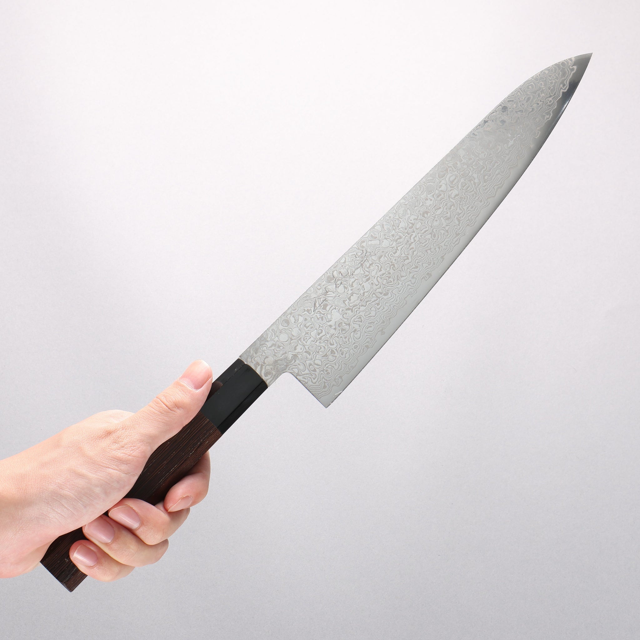 堺 孝行 銀河 ZA-18 ダマスカス 牛刀包丁 240mm ウェンジ柄 - 清助刃物