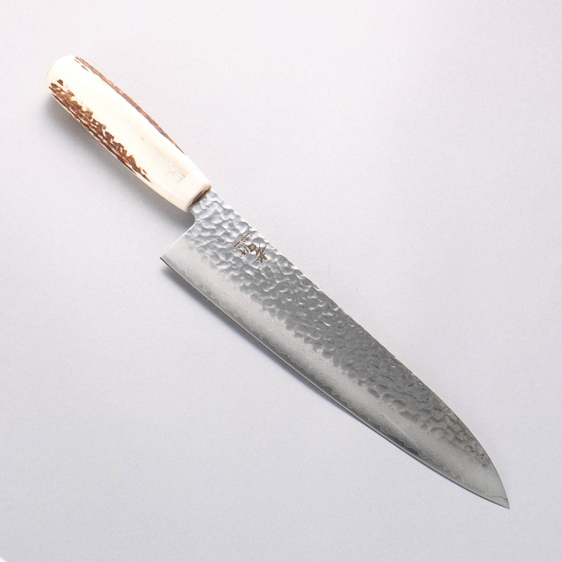 堺 孝行 V金10号 33層ダマスカス 牛刀包丁 240mm 牛骨柄 鞘付き - 清助刃物
