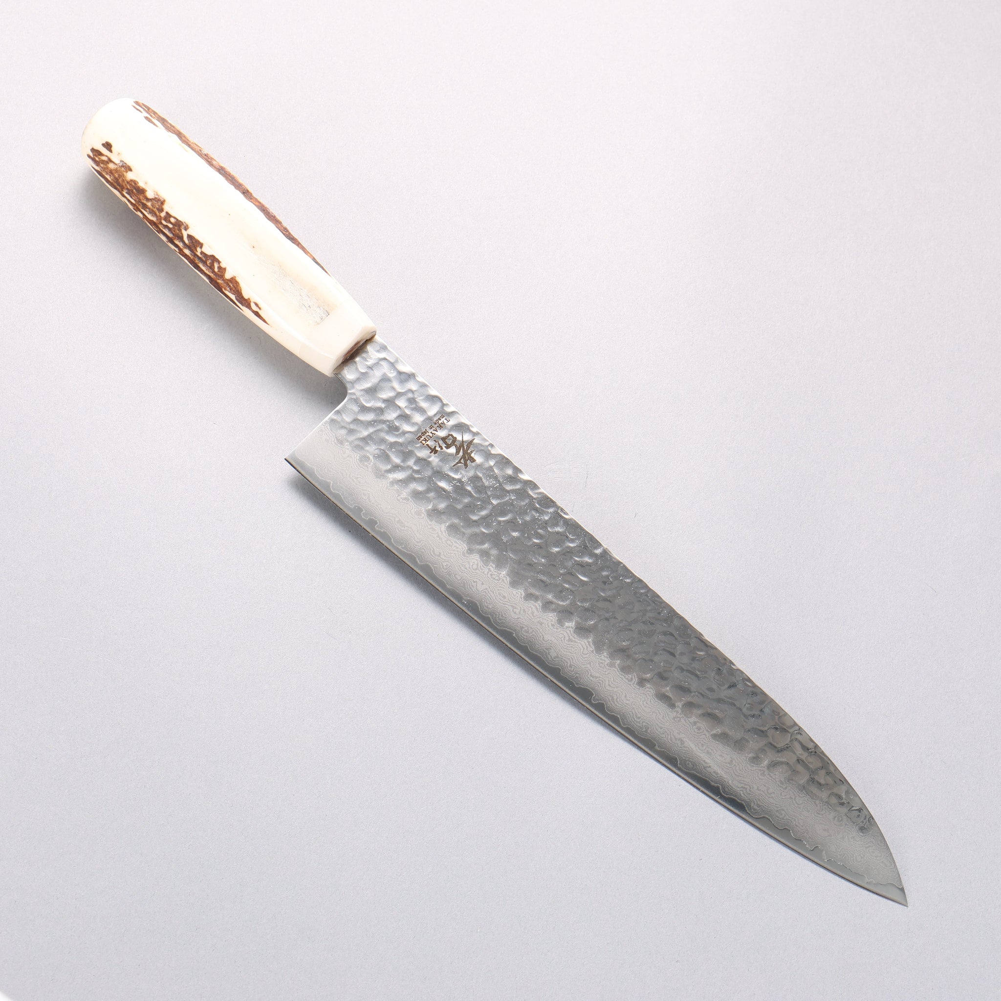 堺 孝行 V金10号 33層ダマスカス 牛刀包丁 240mm 牛骨柄 鞘付き - 清助刃物