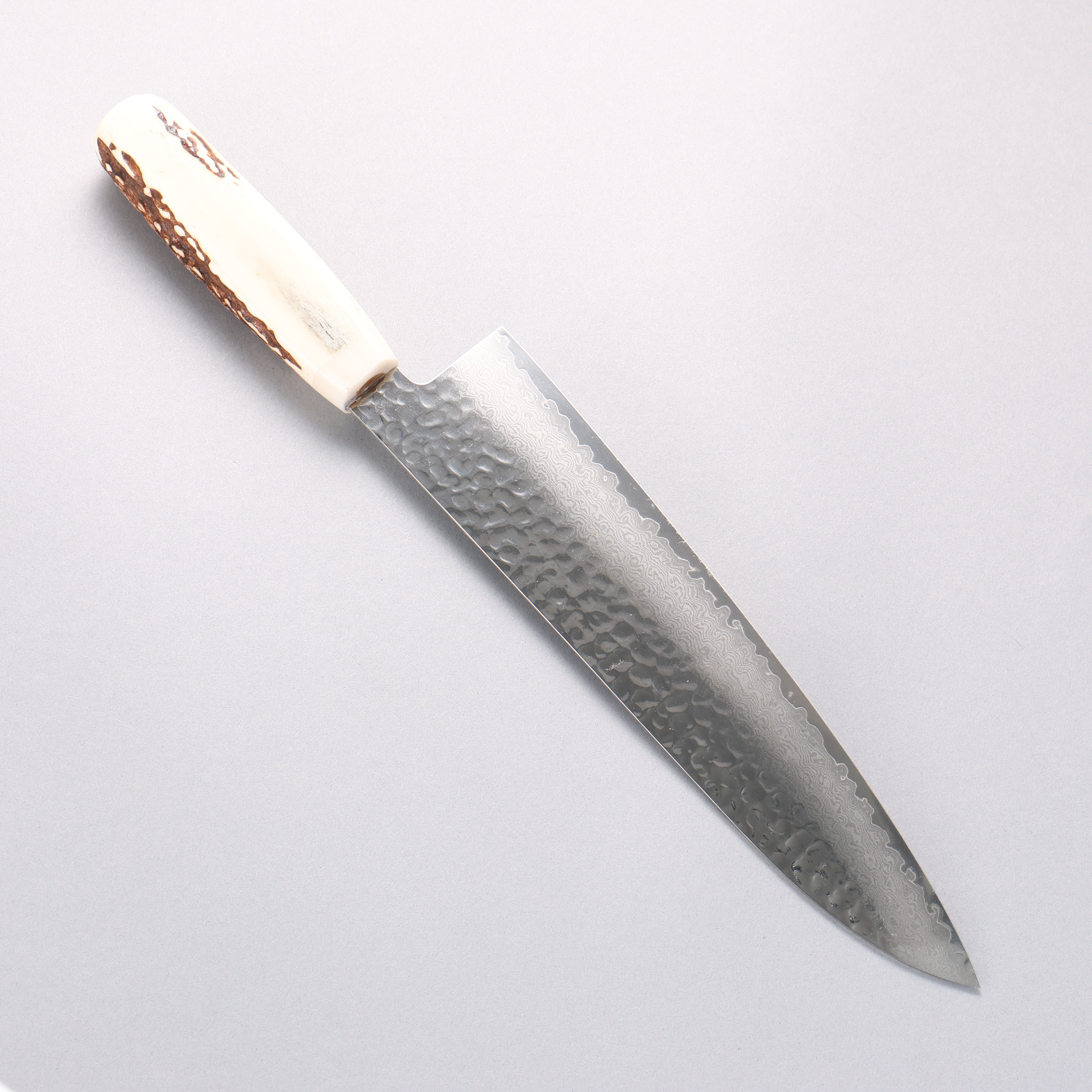 堺 孝行 V金10号 33層ダマスカス 牛刀包丁 240mm 牛骨柄 鞘付き - 清助刃物