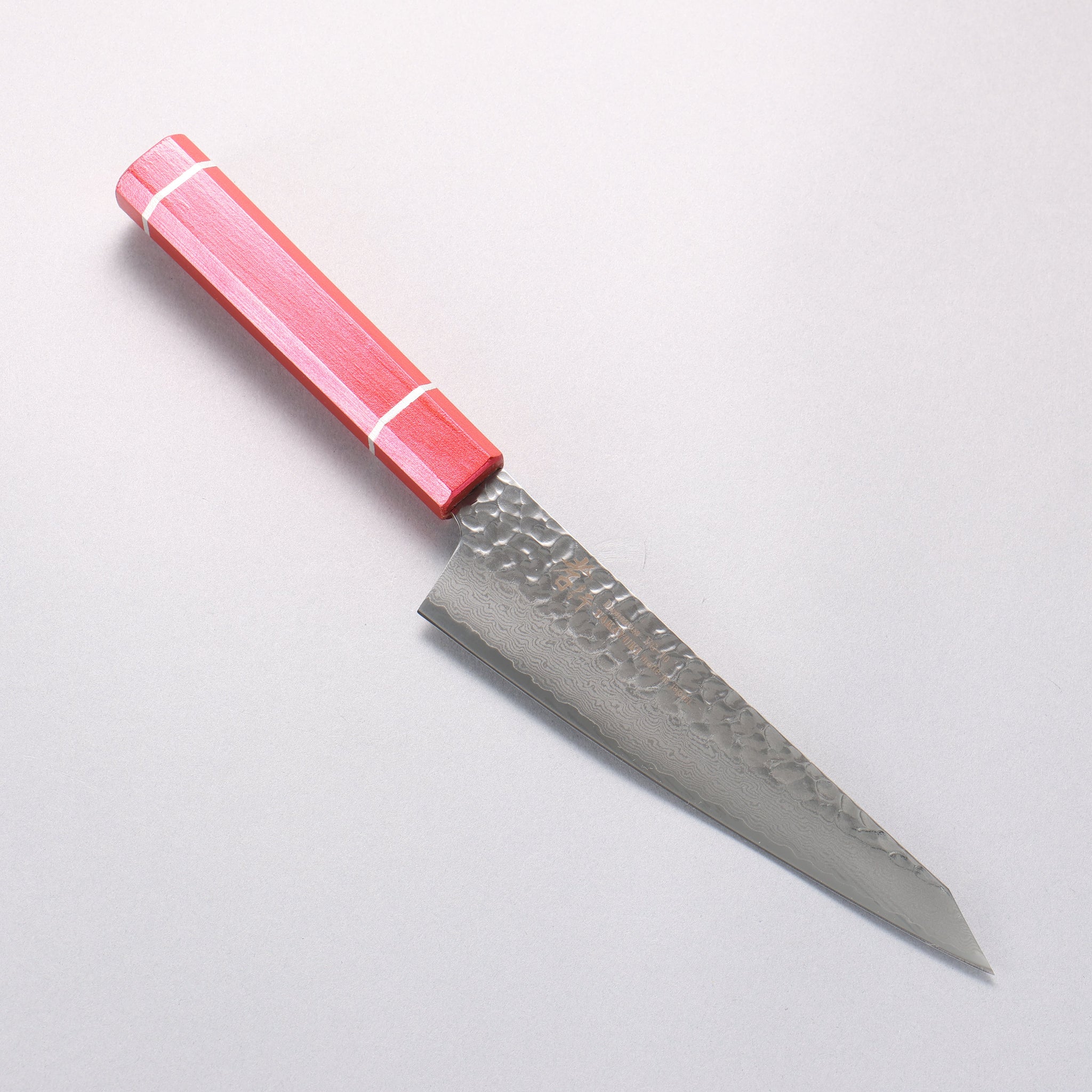 堺 孝行 V金10号 33層ダマスカス サバキ包丁 180mm 樫の木漆塗り(皇赤)柄 - 清助刃物