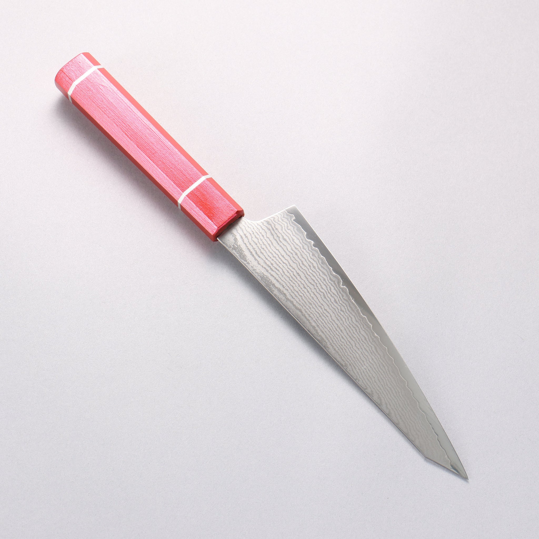 堺 孝行 V金10号 33層ダマスカス サバキ包丁 180mm 樫の木漆塗り(皇赤)柄 - 清助刃物