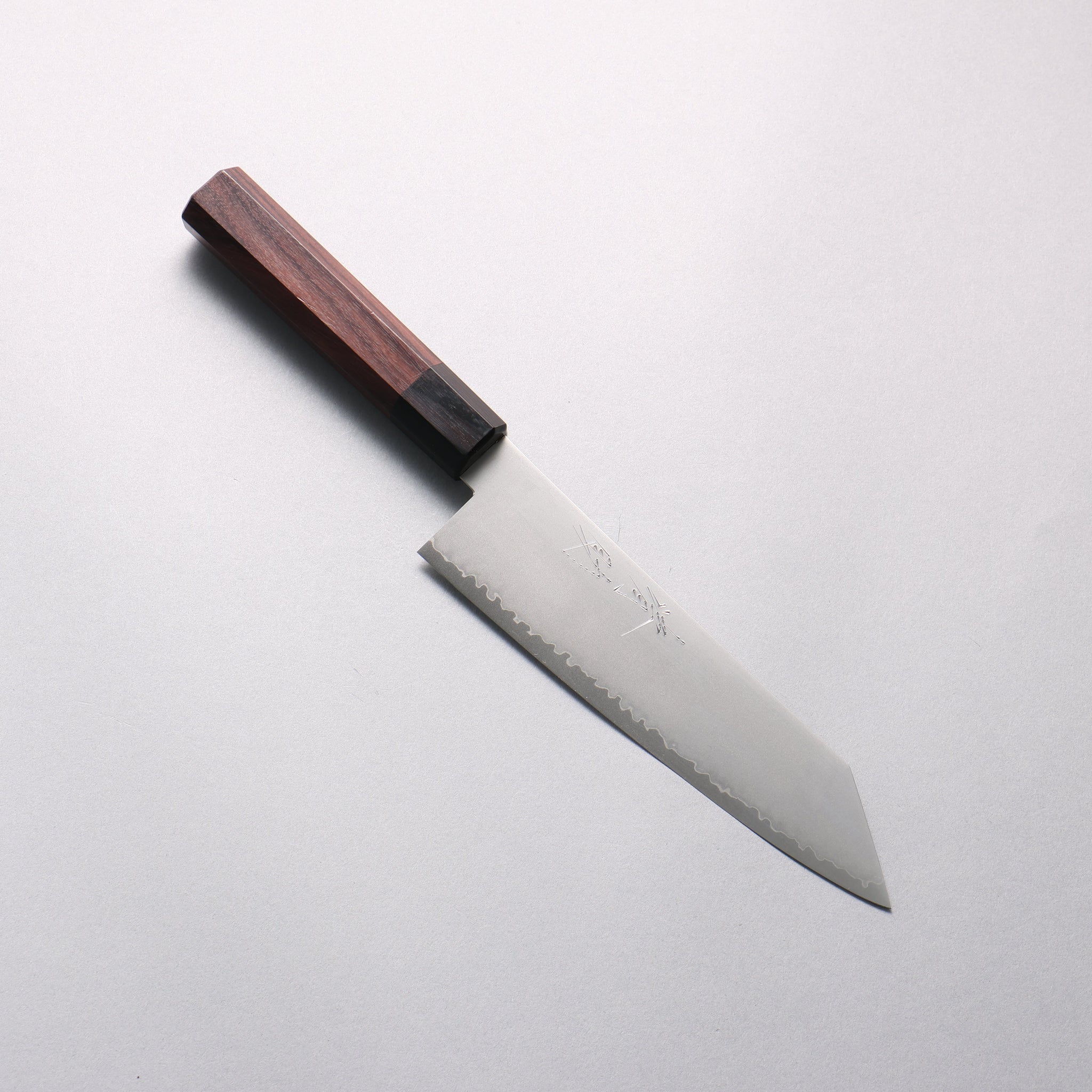 清助 V金10号 切付三徳包丁 180mm 紫檀 (口輪：黒合板)柄 - 清助刃物