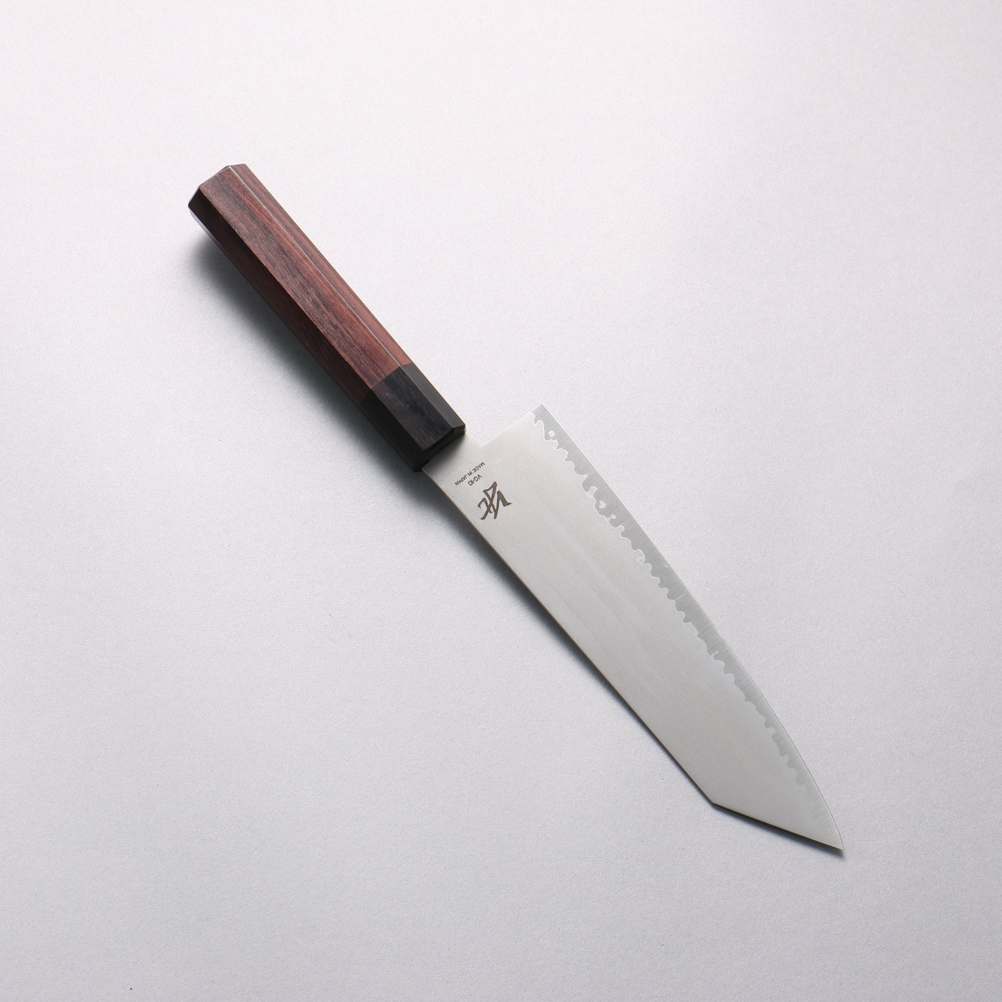 清助 V金10号 切付三徳包丁 180mm 紫檀 (口輪：黒合板)柄 - 清助刃物