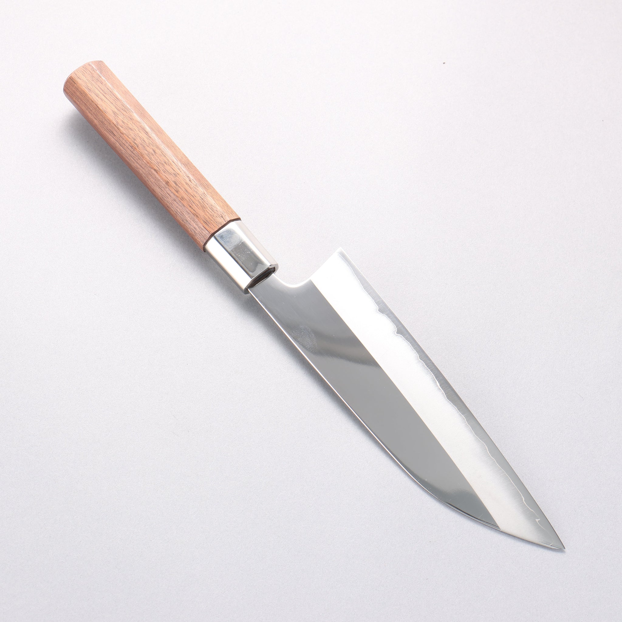 黒鳥 銀三鋼 磨き仕上げ 舟行包丁 180mm ウォルナット柄 - 清助刃物