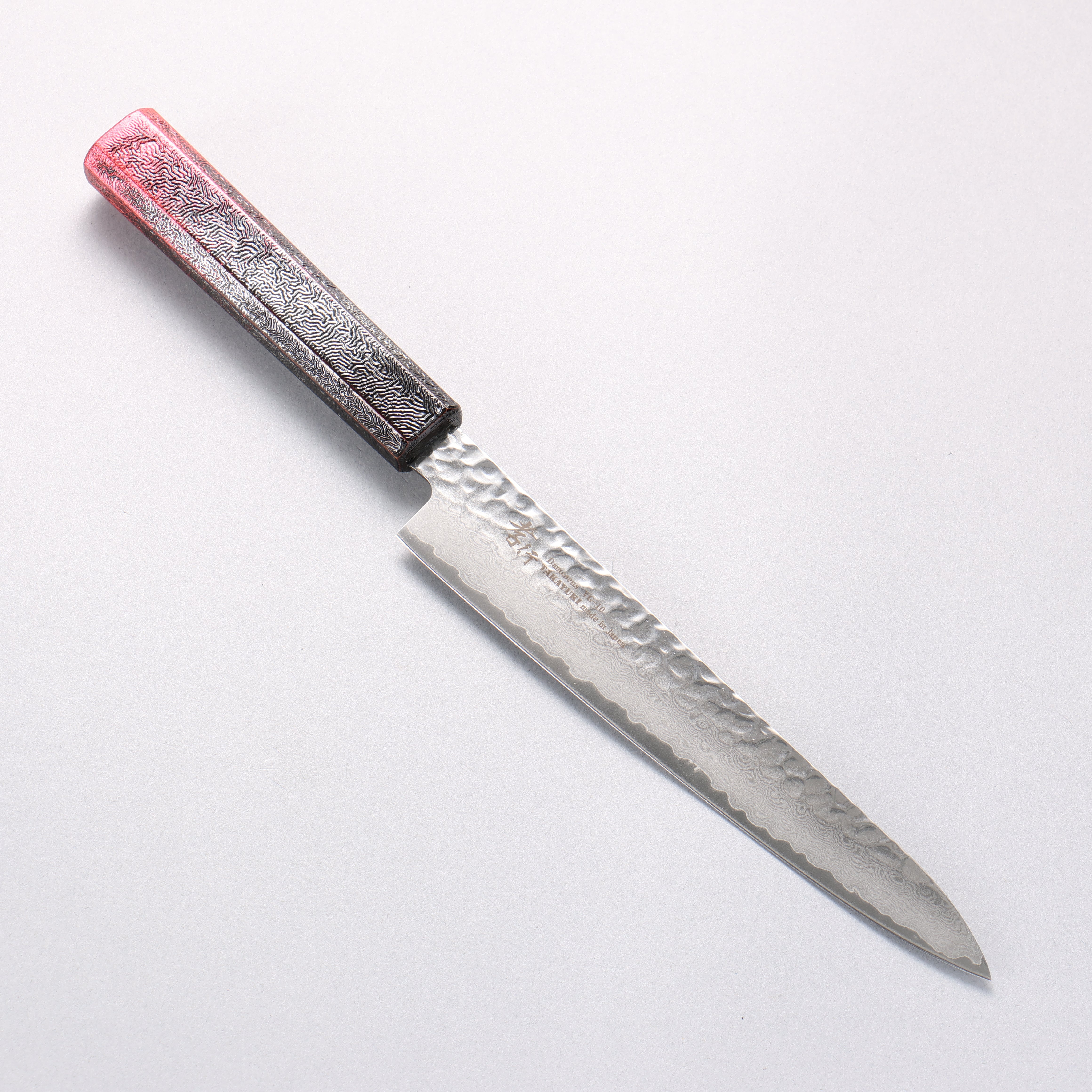 堺 孝行 琳凰 VG10 33層 ダマスカス ペティーナイフ 和包丁 180mm 赤漆塗り柄 - 清助刃物